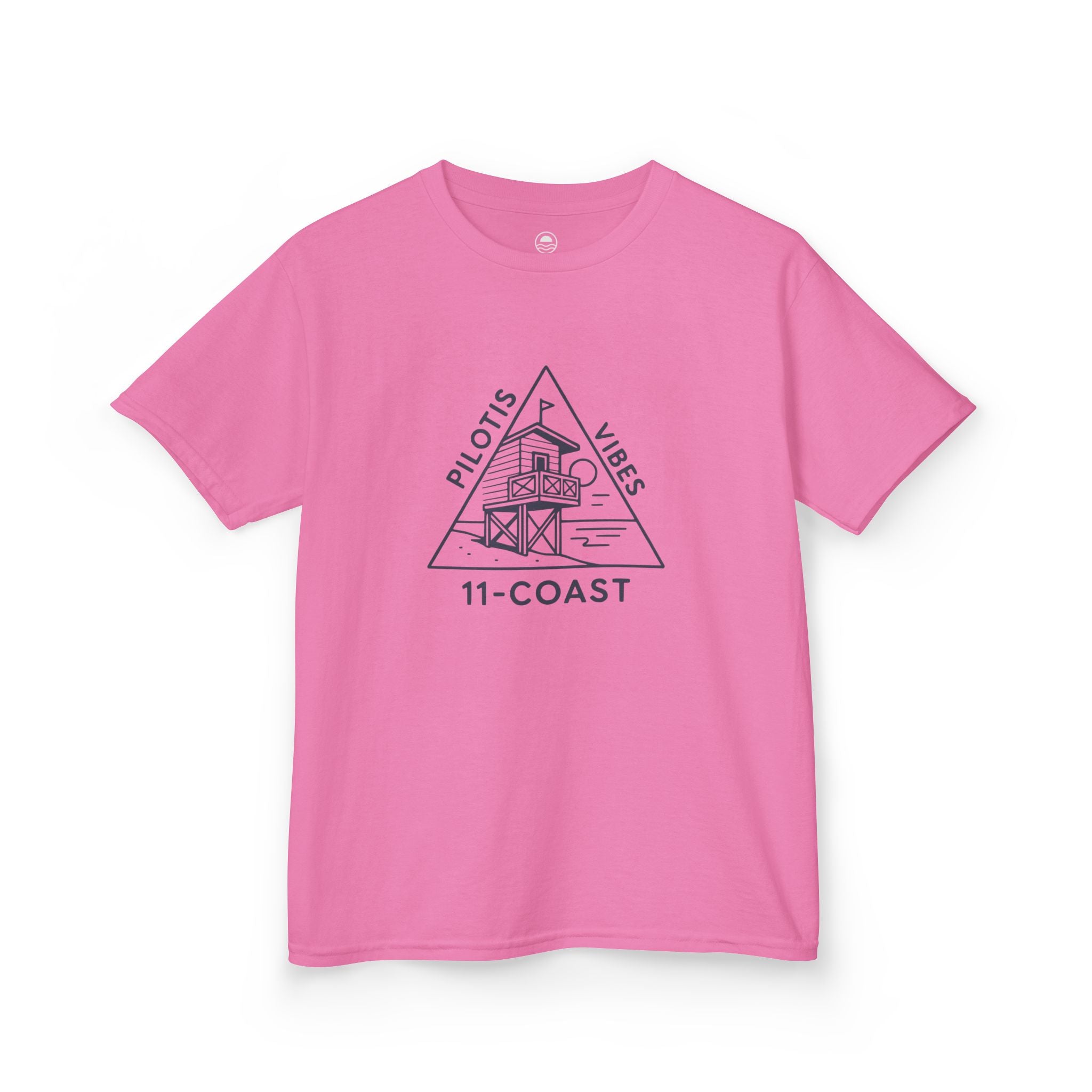 Kids Navy Beach Huts Tee Pilotis Vibes