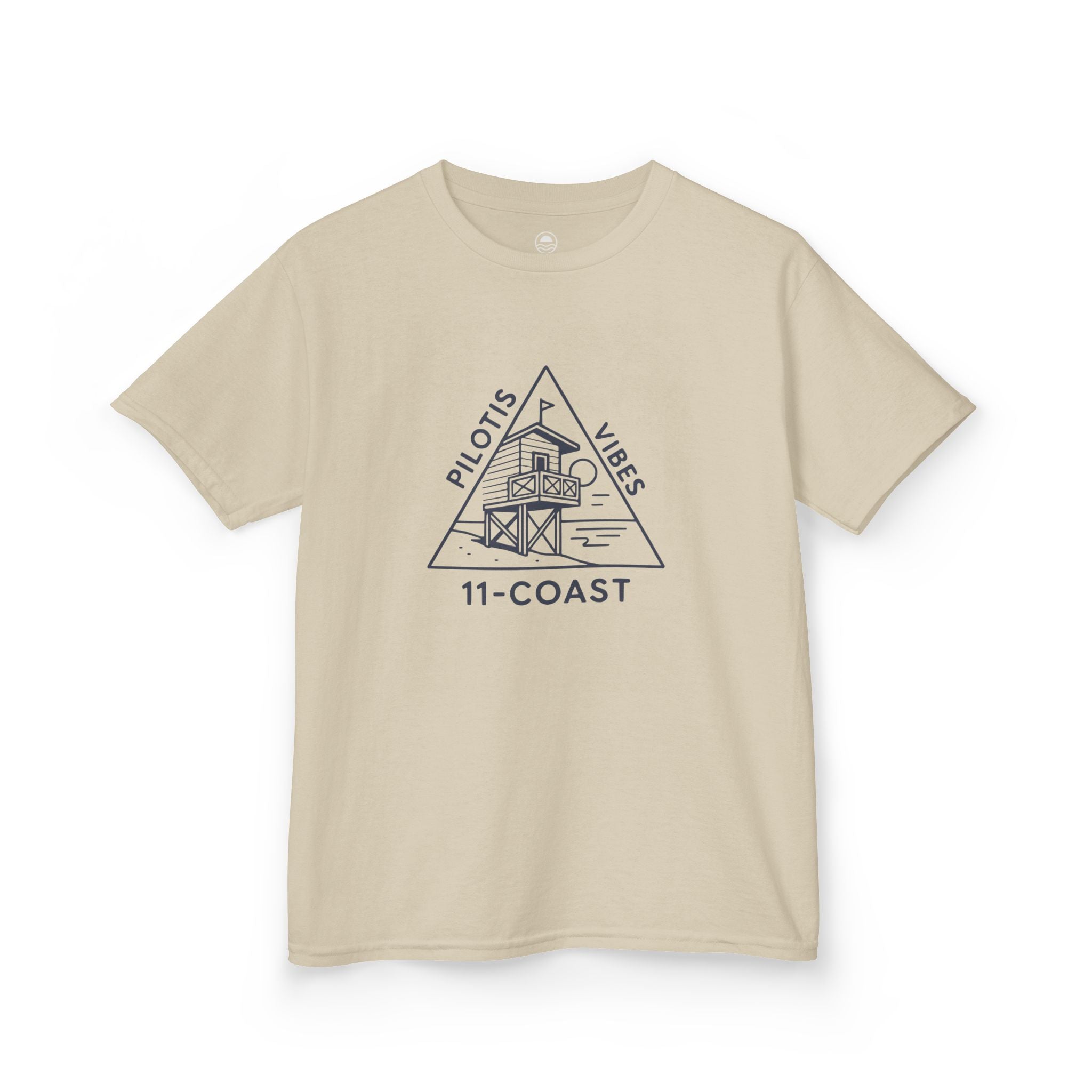 Kids Navy Beach Huts Tee Pilotis Vibes