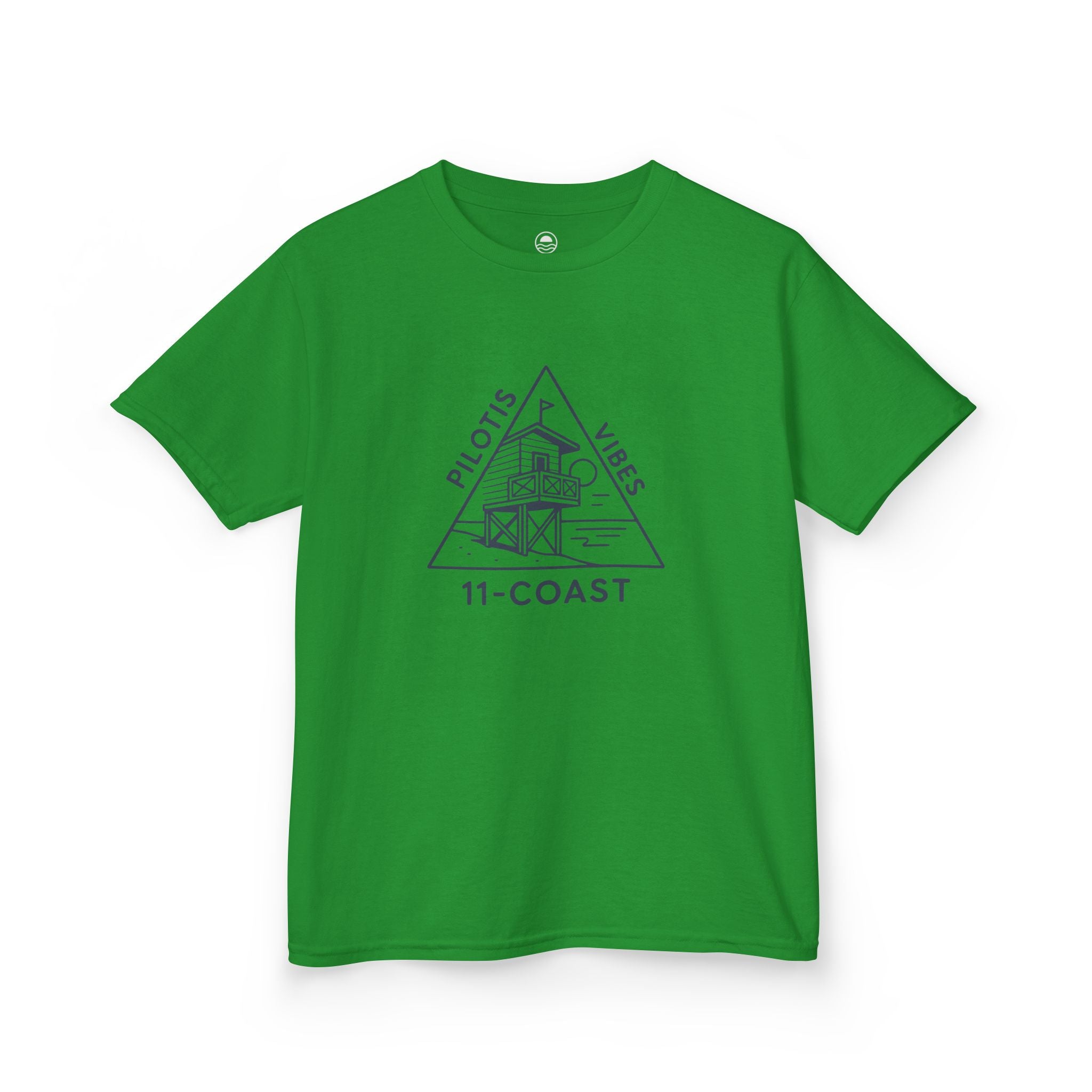 Kids Navy Beach Huts Tee Pilotis Vibes