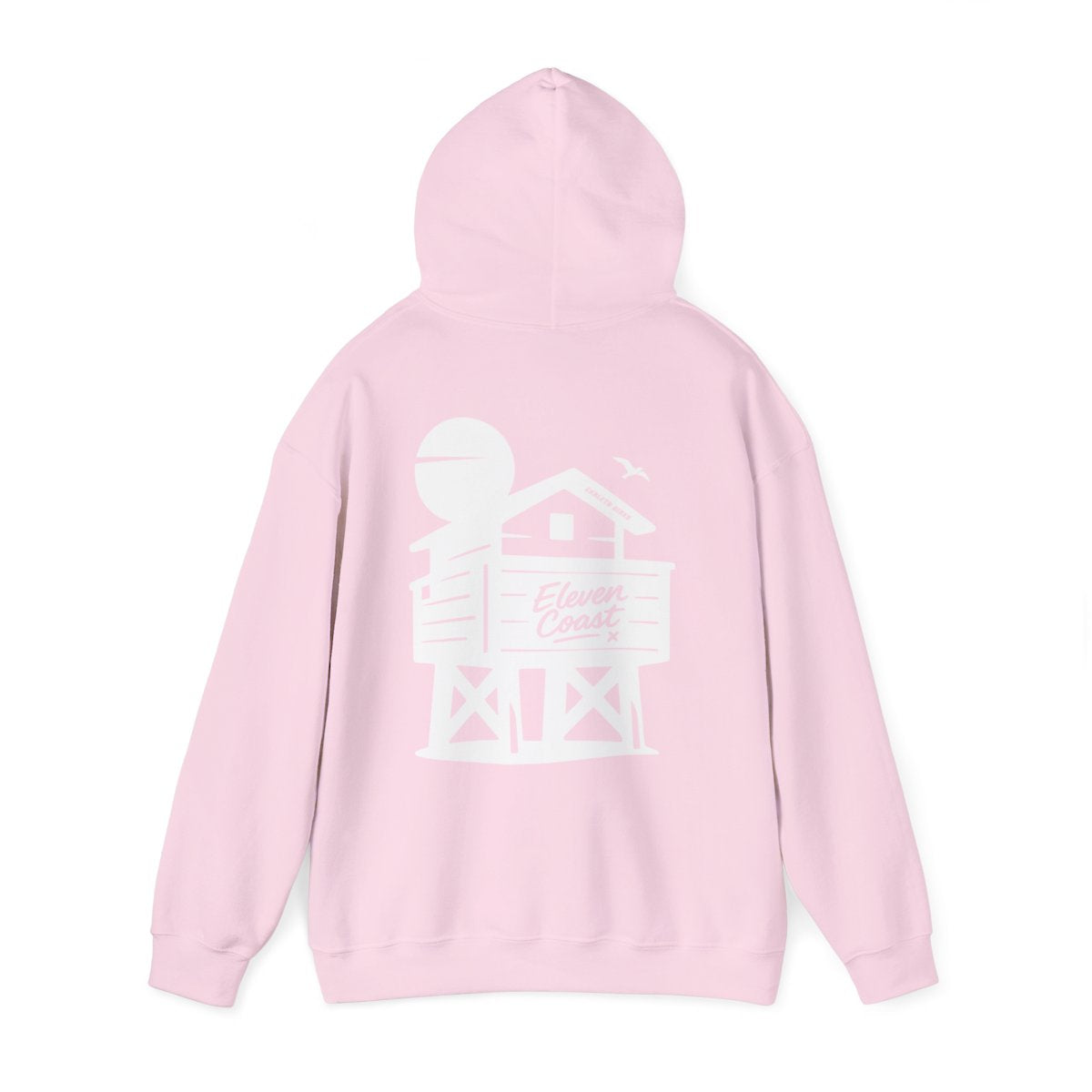 Mens Beach Chalet Hoodie White Silhouette