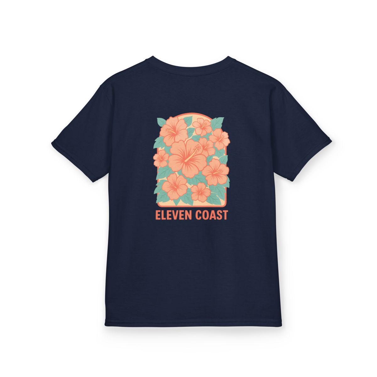 Kids Floral Tee Orange Hibiscus Design