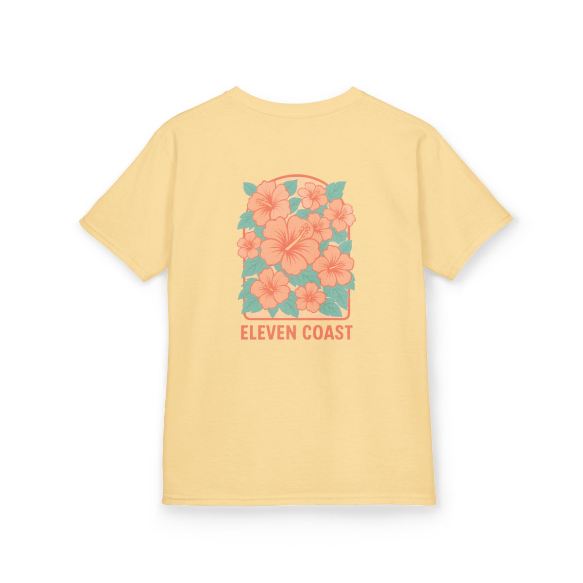 Kids Floral Tee Orange Hibiscus Design