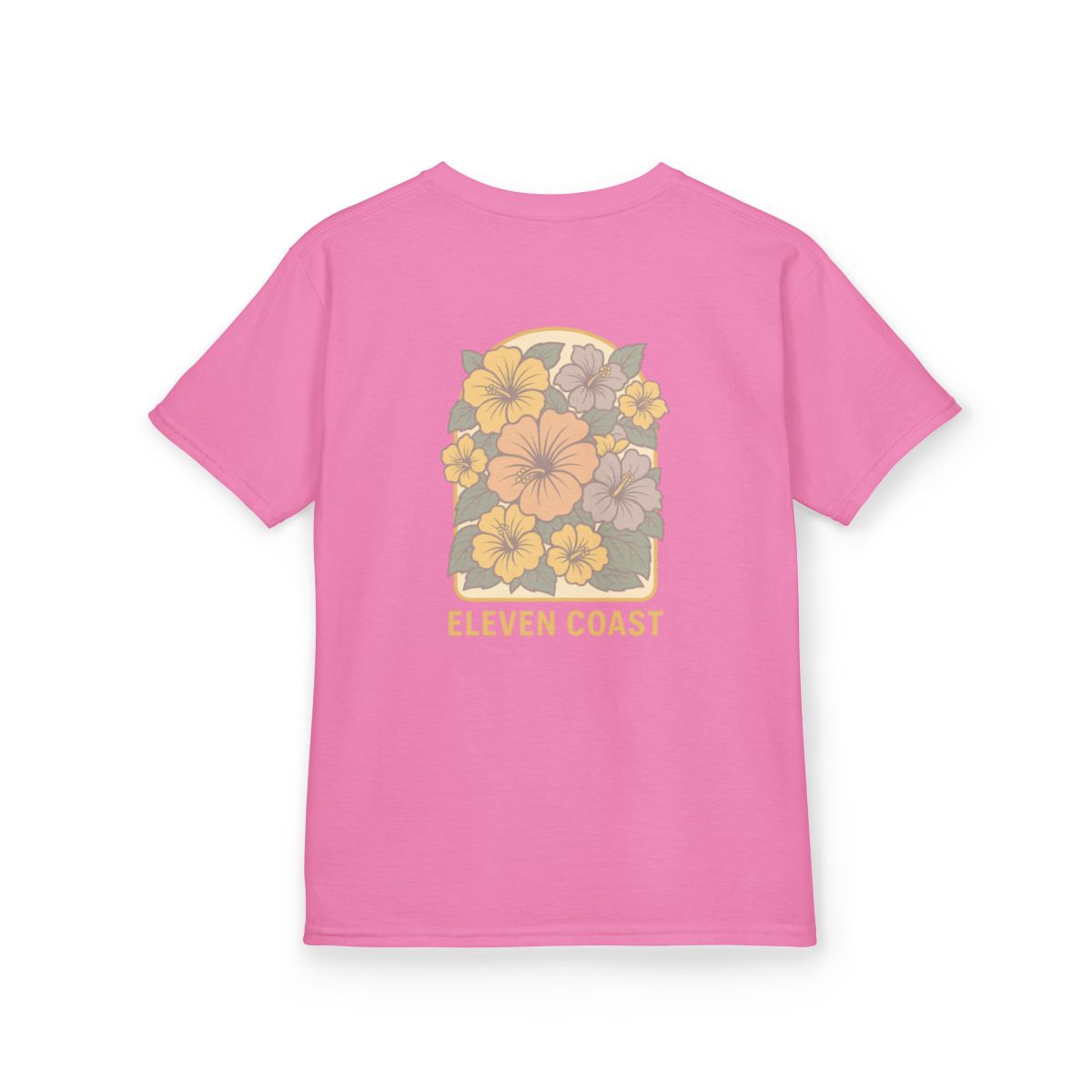 Kids Floral Hibiscus Tee Lemon Zest