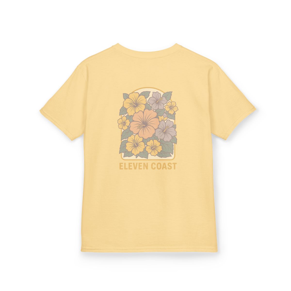 Kids Floral Hibiscus Tee Lemon Zest
