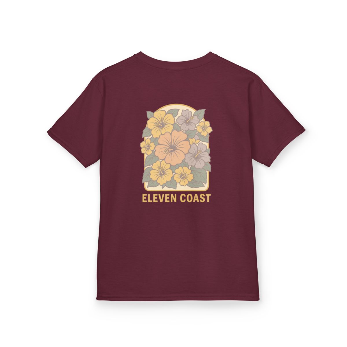 Kids Floral Hibiscus Tee Lemon Zest