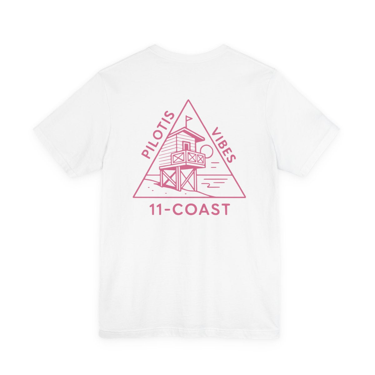 Men's Stilt Hut T-Shirt Pink Badge