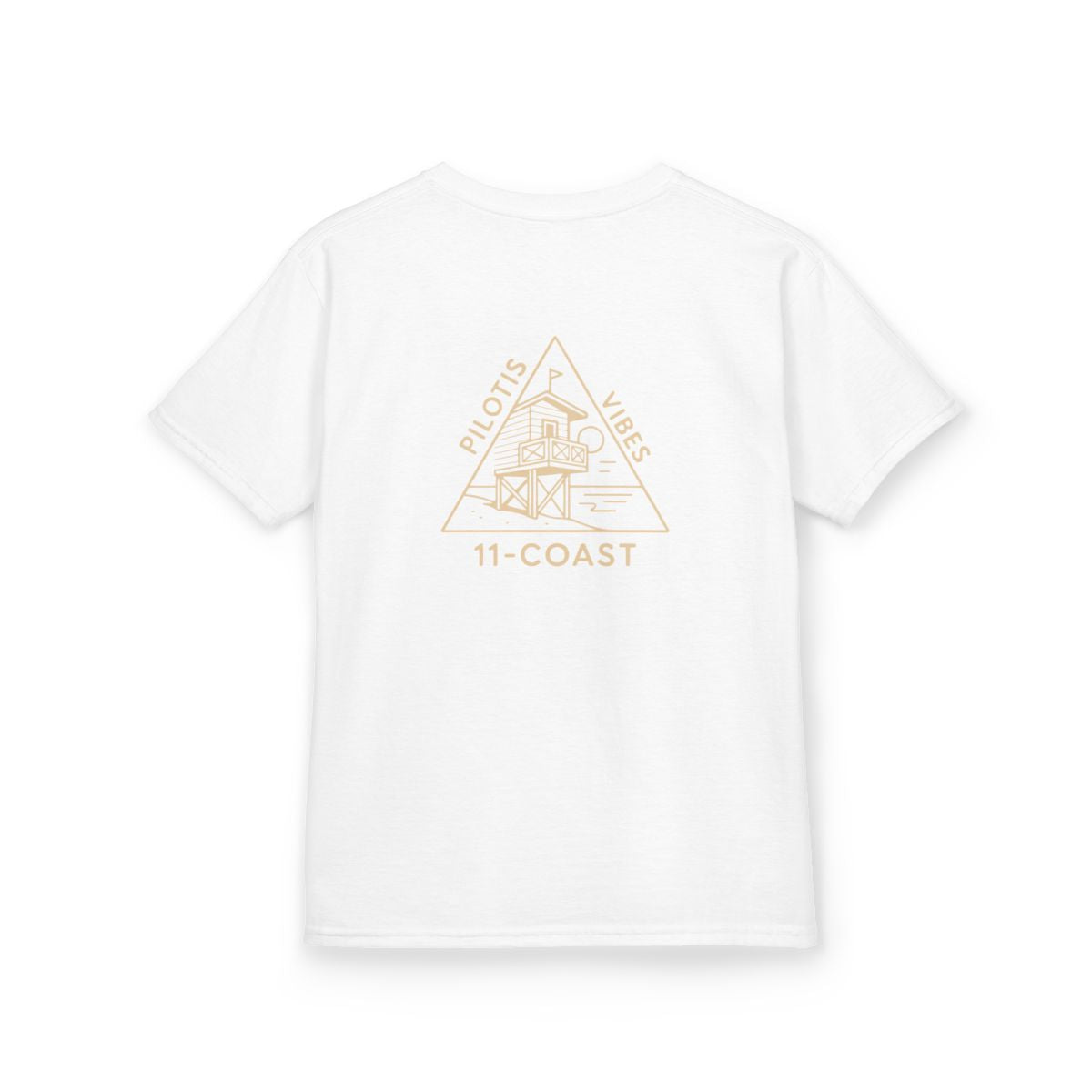 Kids Beach Hut Badge Shirt Sand Beige
