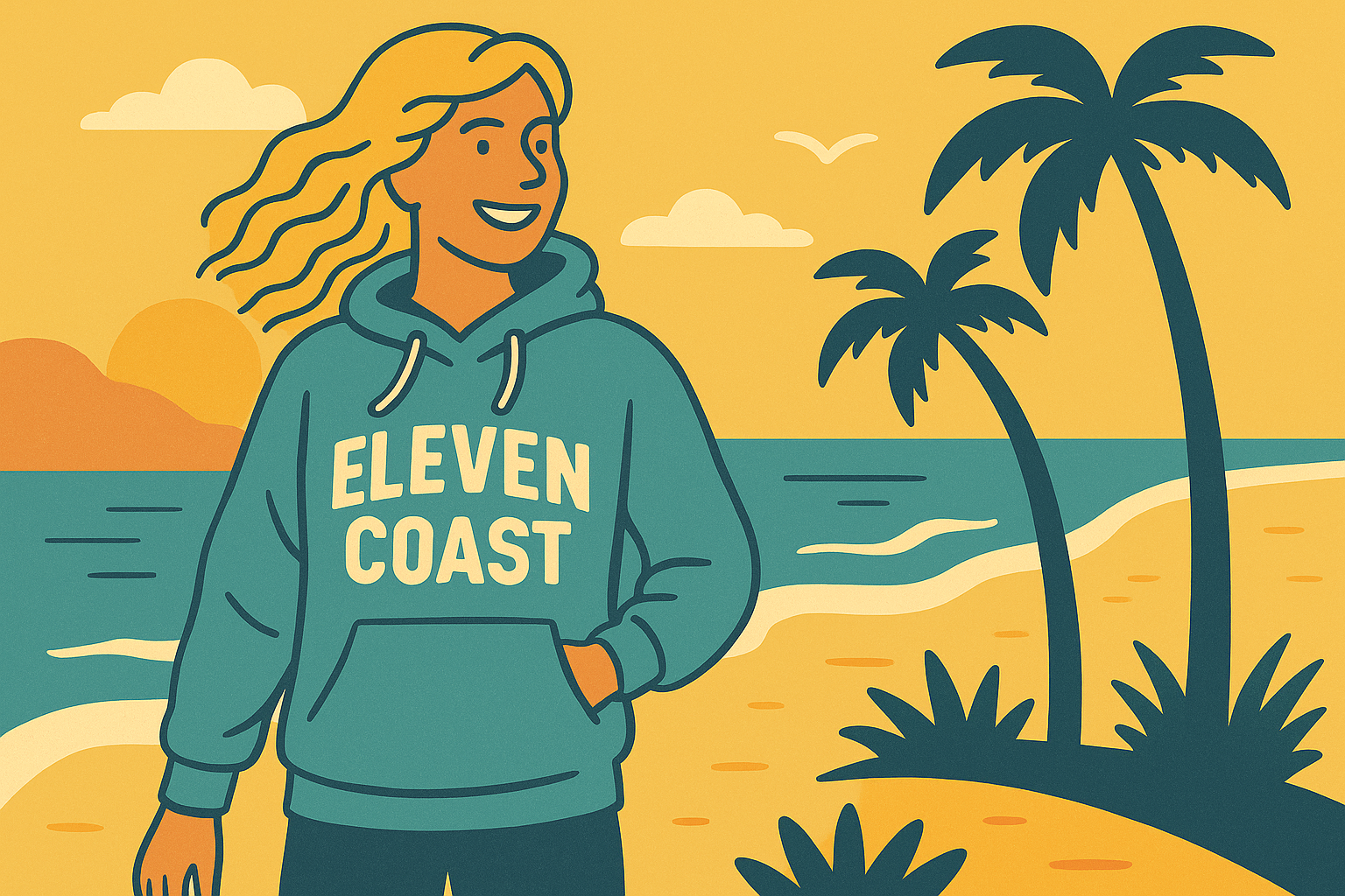 Hoodies for women in relaxed cuts and sun-faded tones for everyday coastal wear