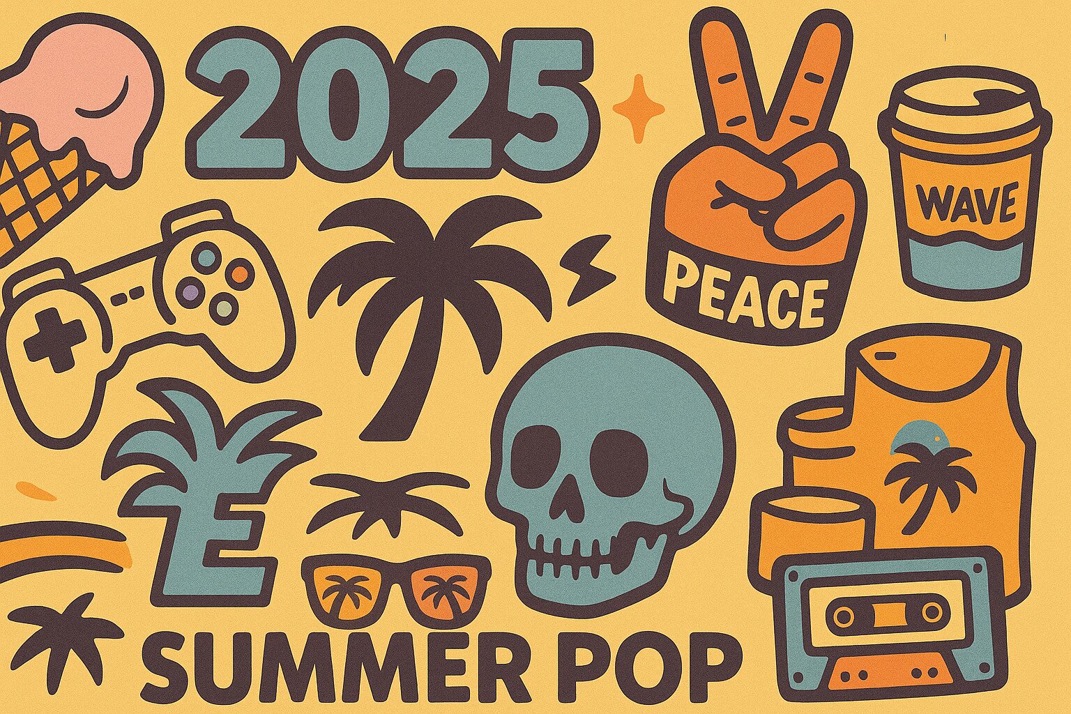 Summer pop clothes with bold colors and relaxed fits for tees hoodies and tanks