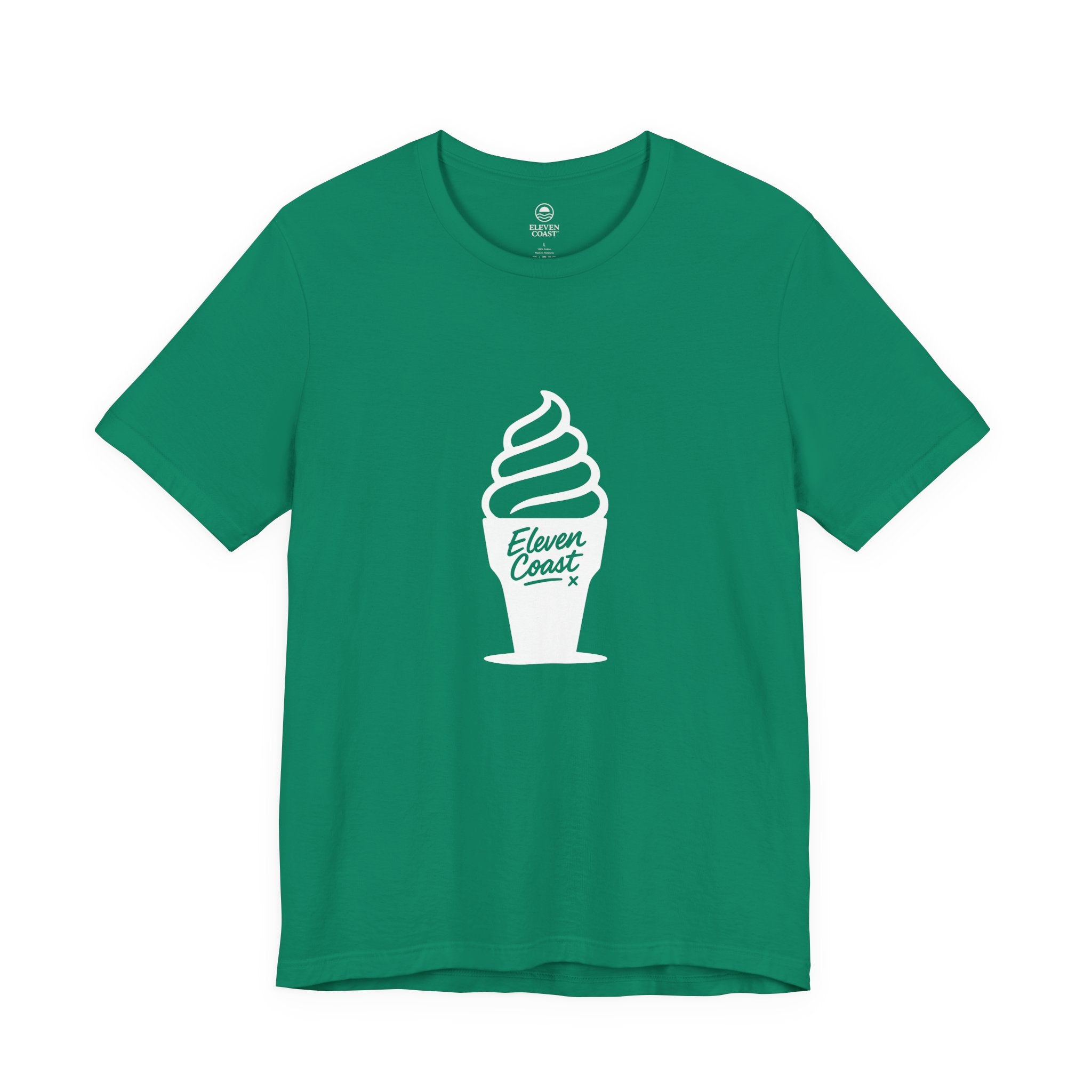 Men's White Ice Cream Cone T-Shirt #en:color_kelly,fr:couleur_vert-kelly
