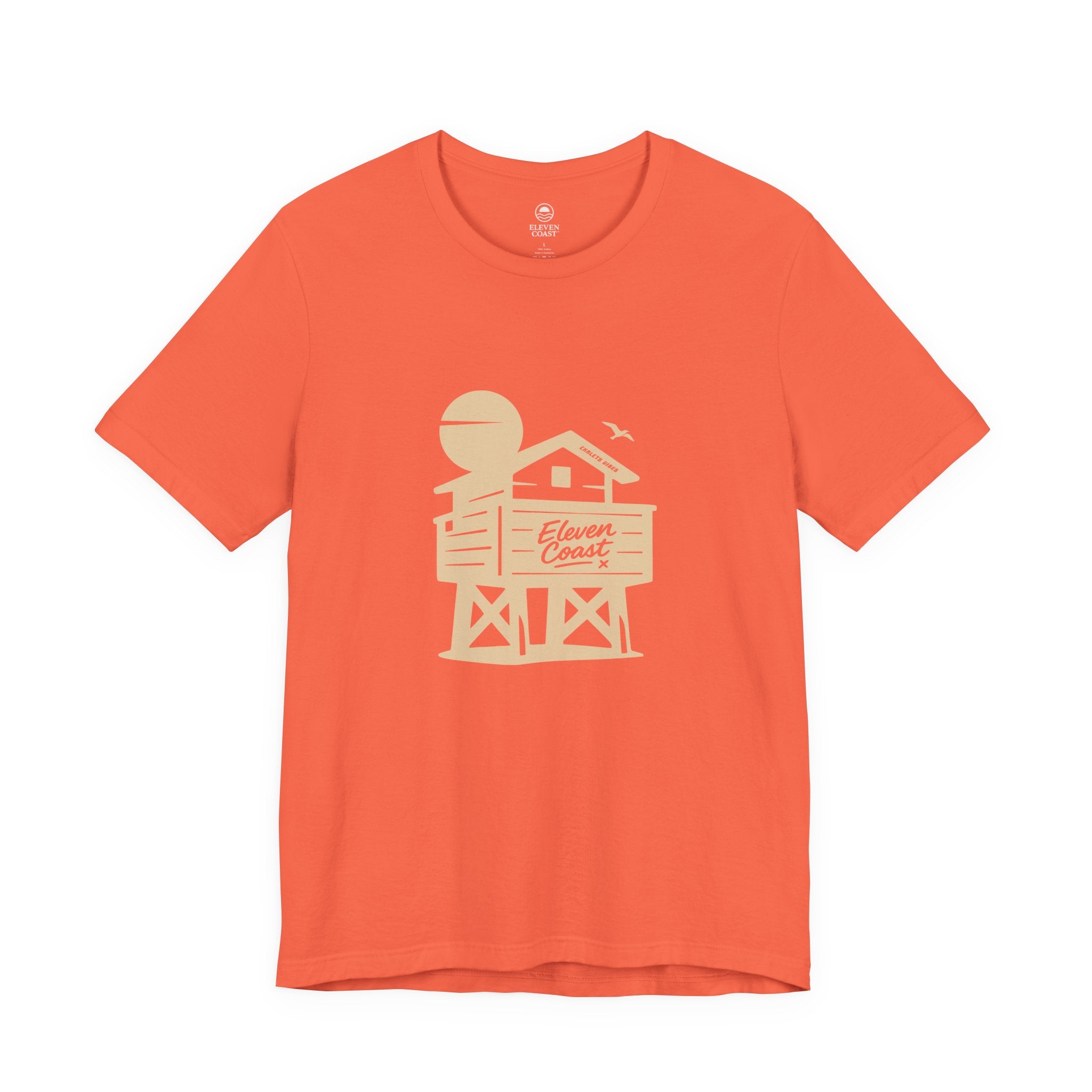 Beach Chalet T-Shirt Women Sand Beige #en:color_coral,fr:couleur_corail
