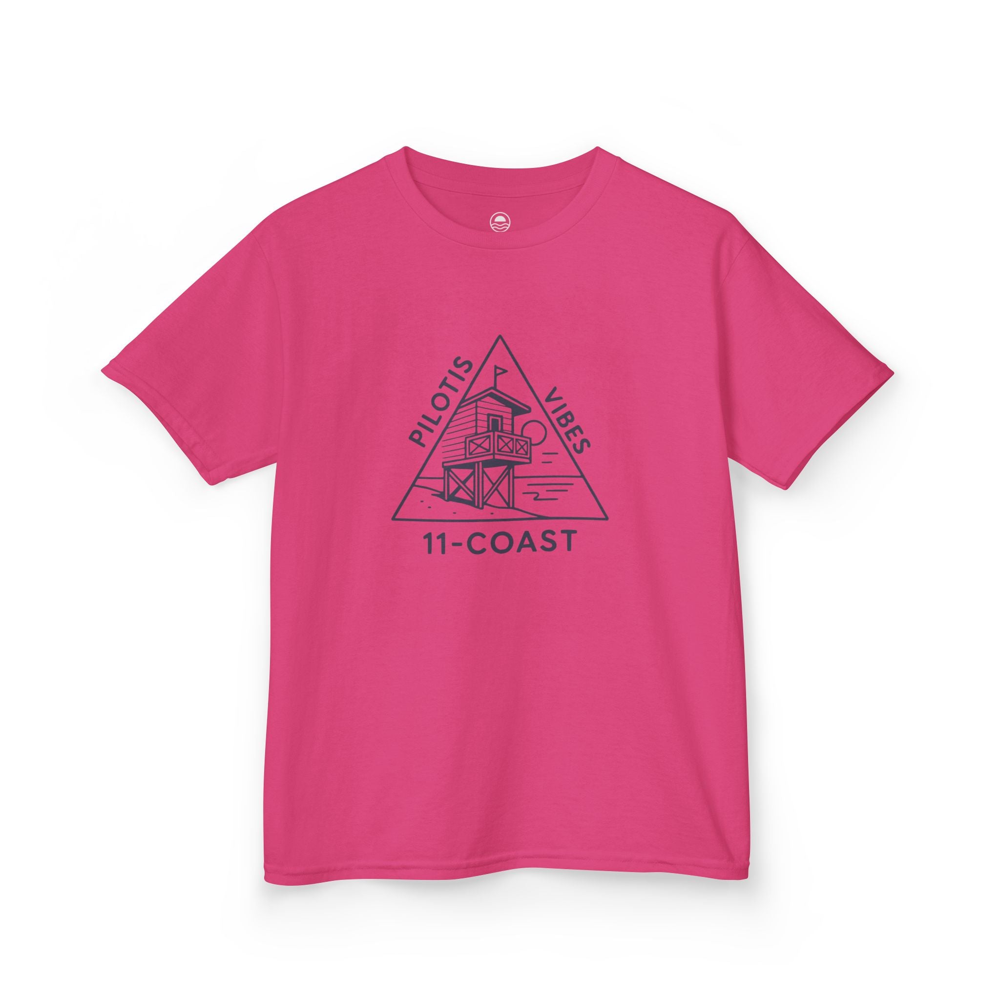 Kids Navy Beach Huts Tee Pilotis Vibes 