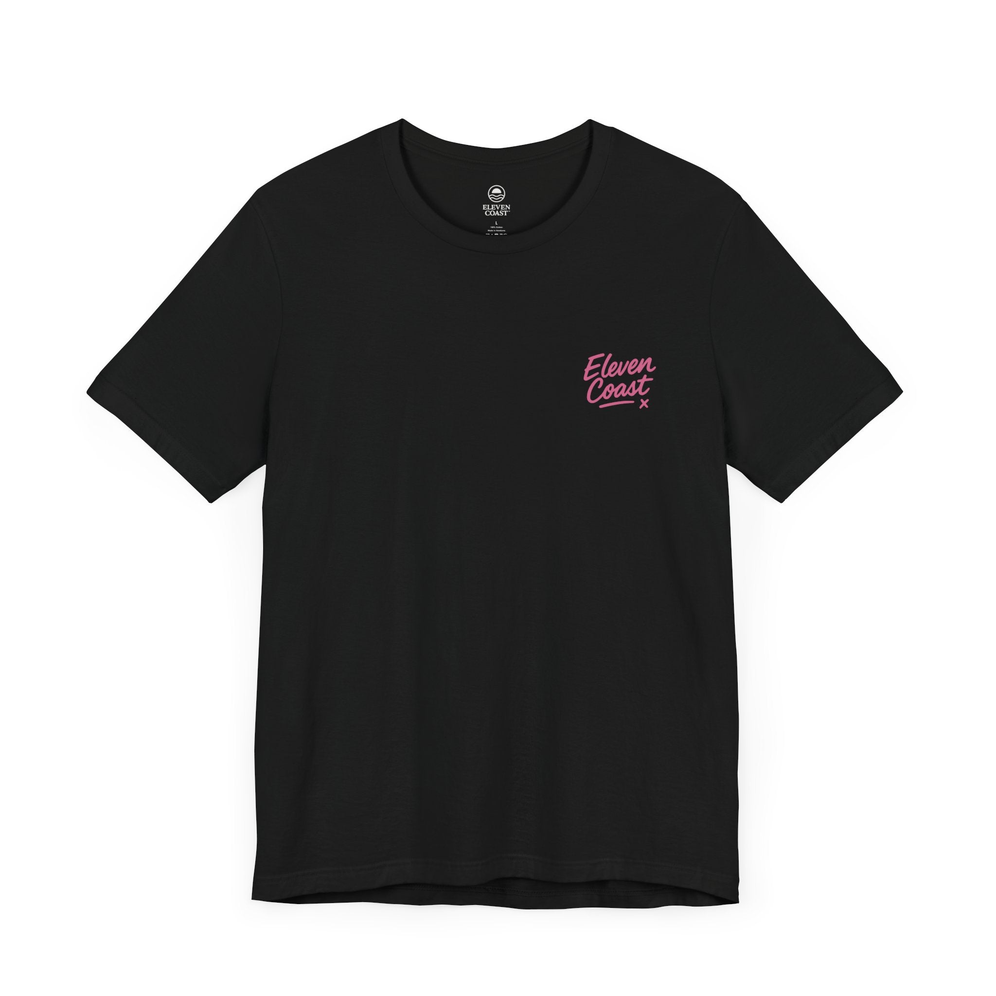 Men's Pop Pink Farniente Badge T-Shirt #en:color_black,fr:couleur_noir