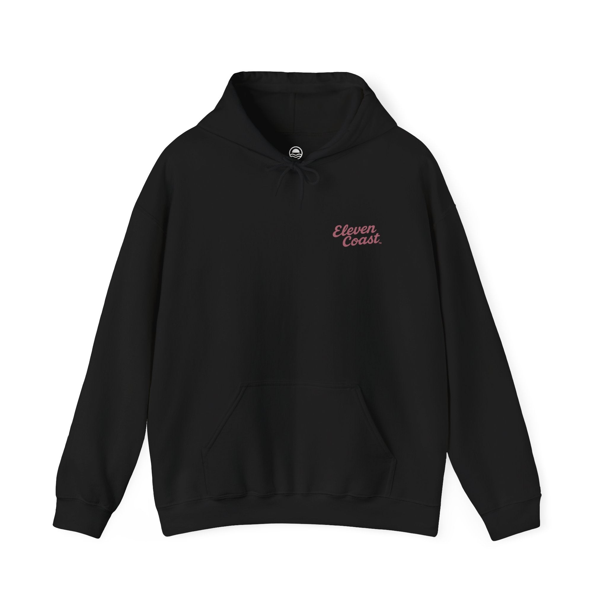 Men's Hoodie Raised Beach Chalet Design #en:color_black,fr:couleur_noir