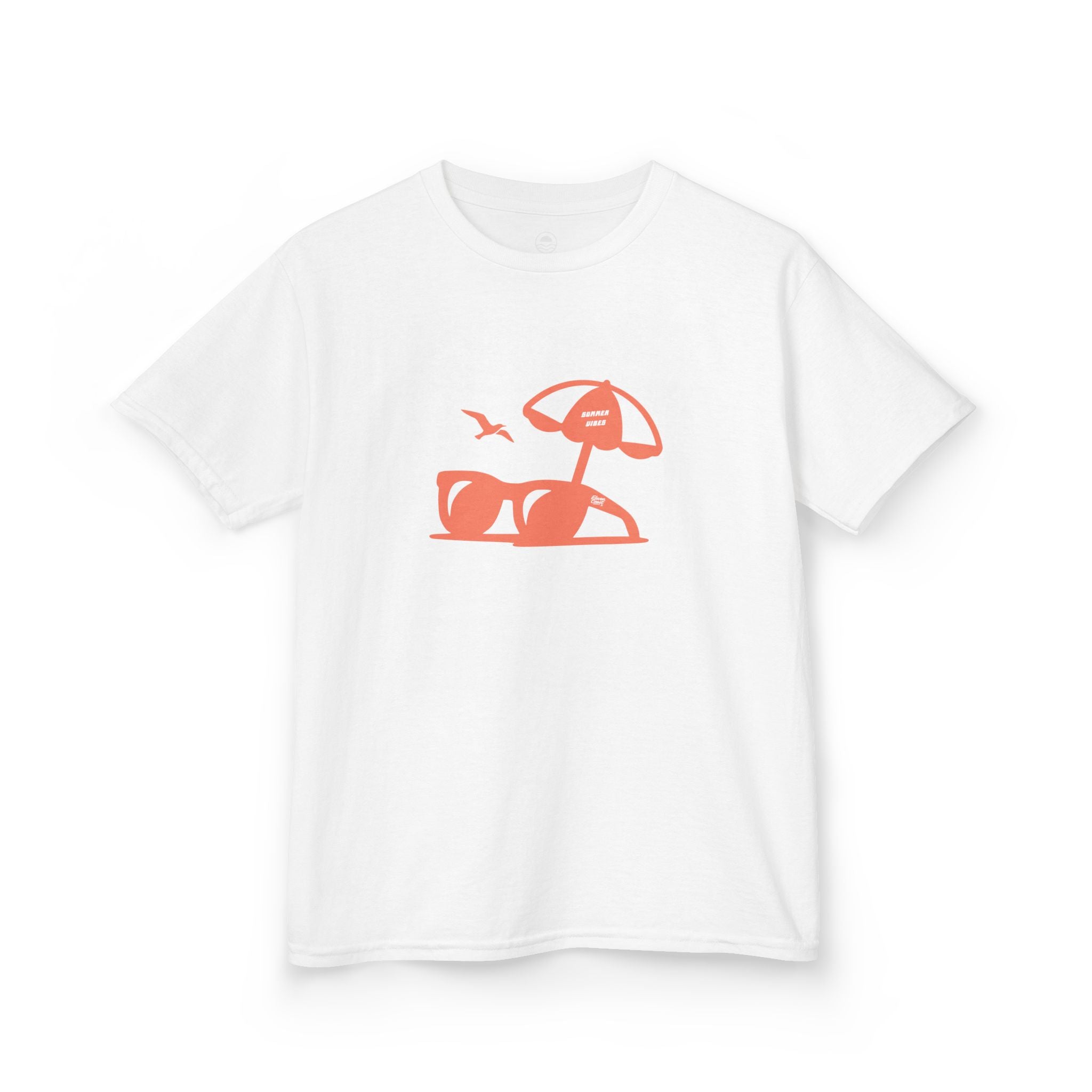 Kids Summer Tee With Sunglasses Silhouette #en:color_white,fr:couleur_blanc