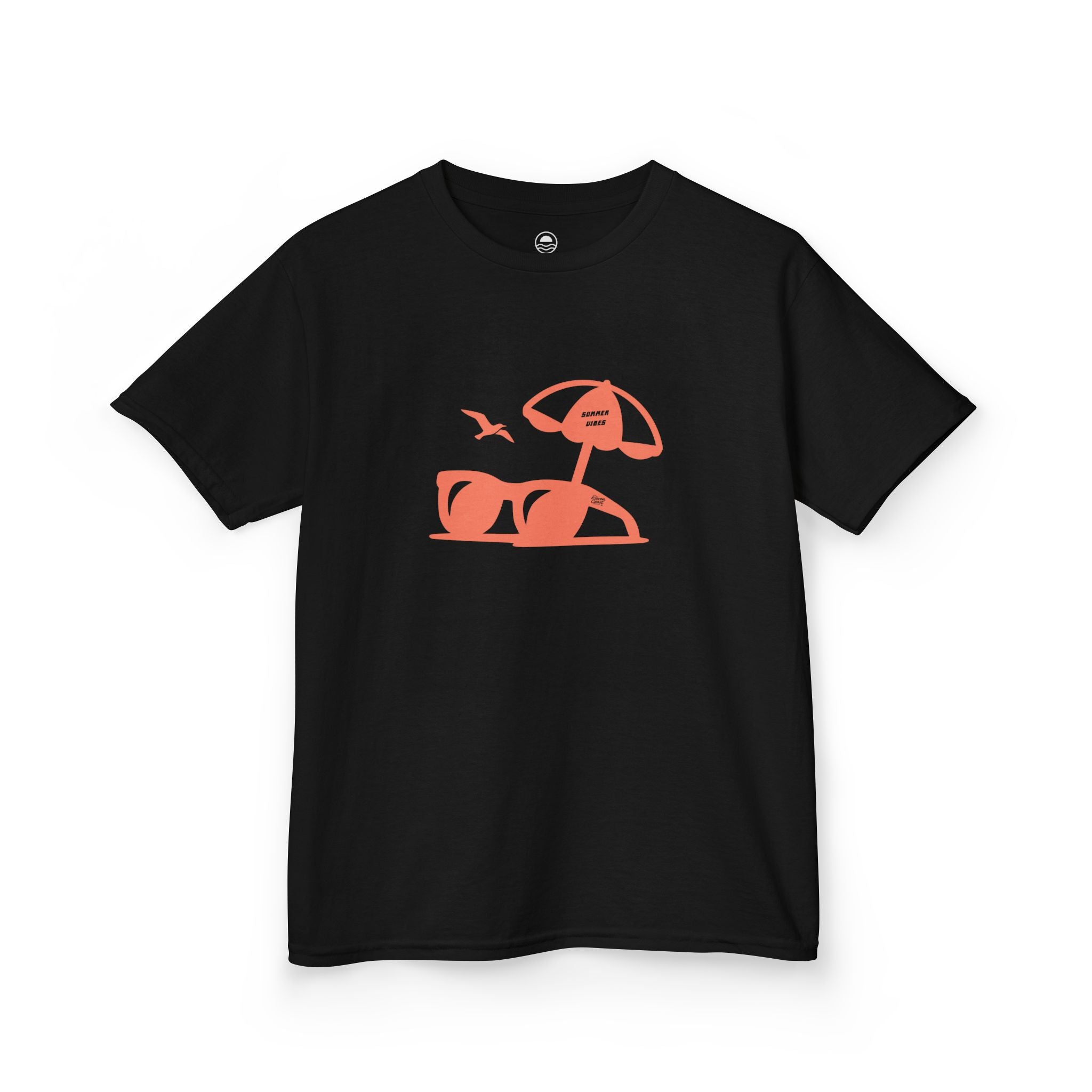 Kids Summer Tee With Sunglasses Silhouette #en:color_black,fr:couleur_noir