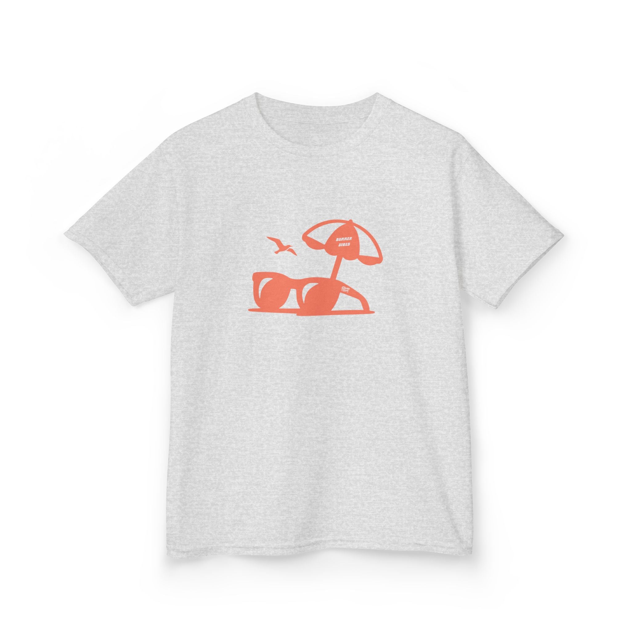 Kids Summer Tee With Sunglasses Silhouette #en:color_ash,fr:couleur_cendre