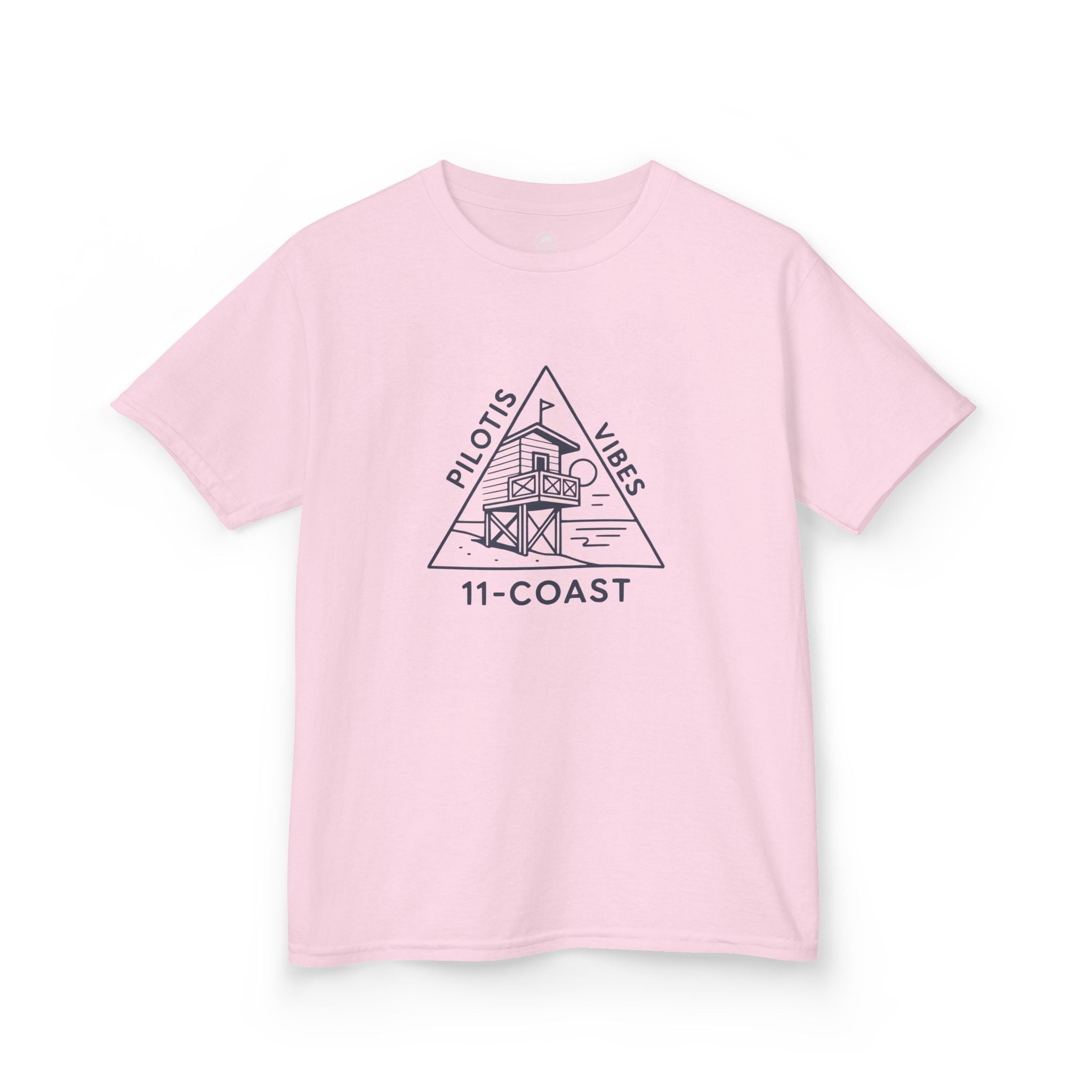 Kids Navy Beach Huts Tee Pilotis Vibes 