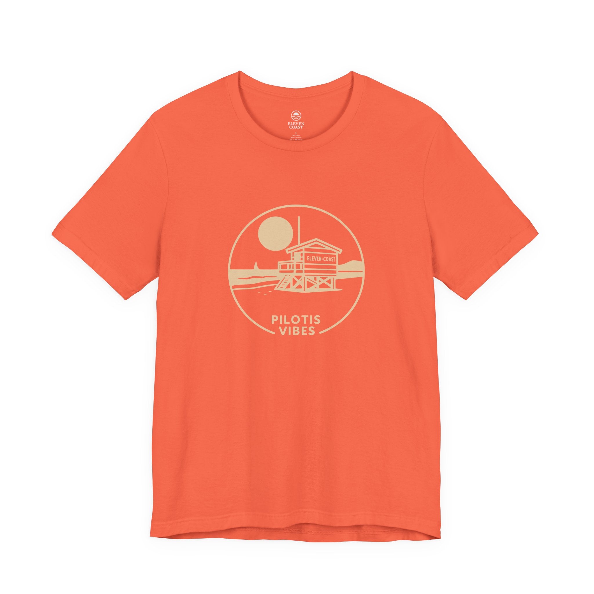 Men's Stilt Hut T-Shirt Pilotis Vibes #en:color_coral,fr:couleur_corail