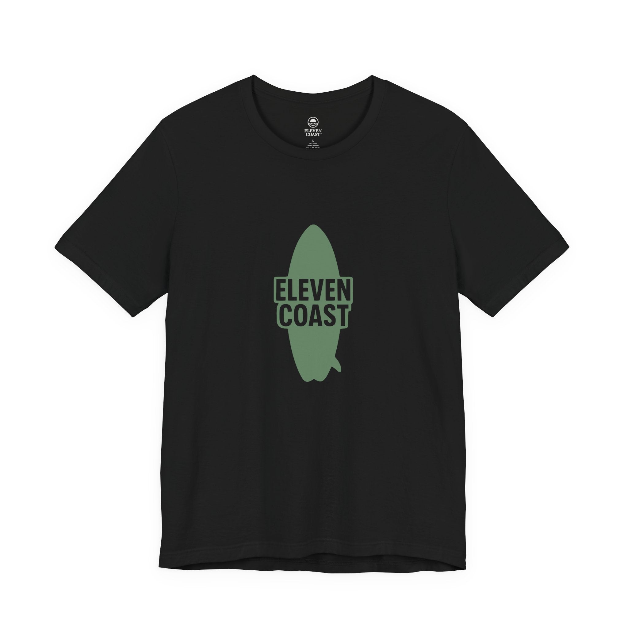Mens Cactus Green Surfboard T-Shirt #en:color_black,fr:couleur_noir