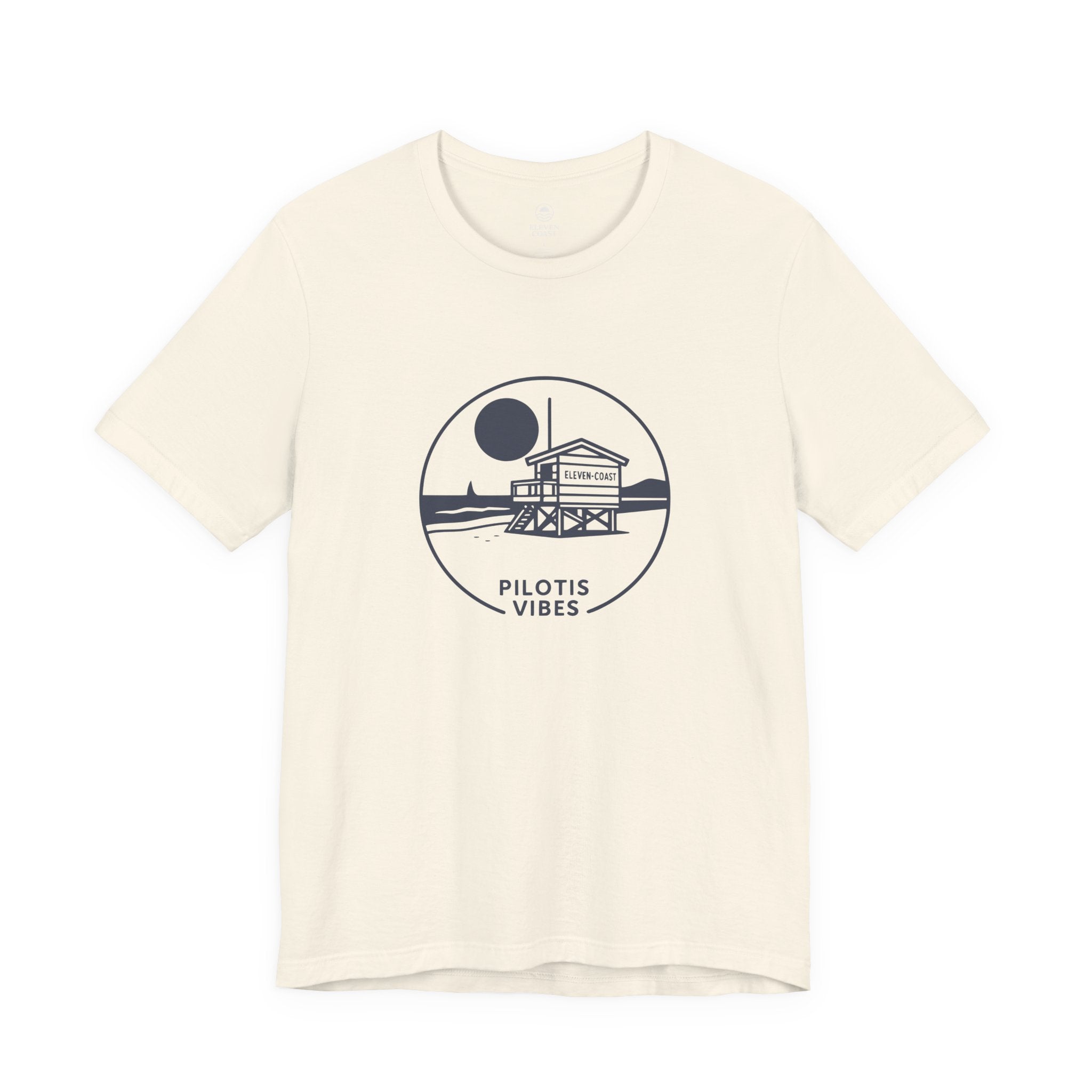Navy Lifeguard Hut T-Shirt Men Pilotis Vibes #en:color_natural,fr:couleur_naturel