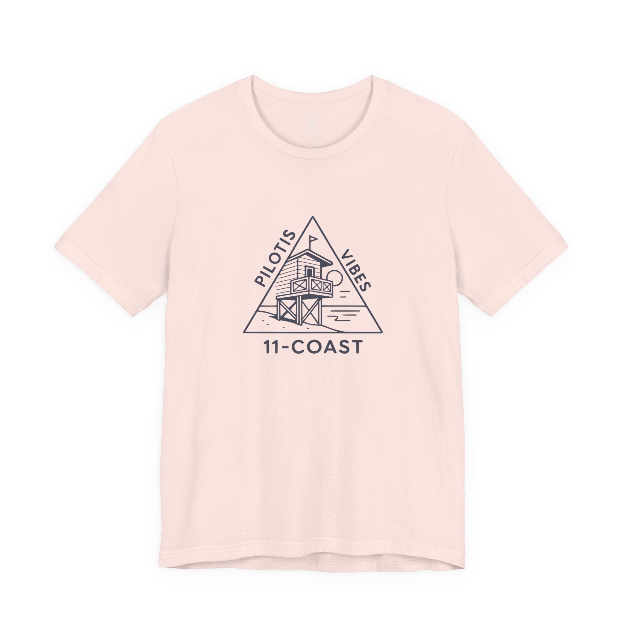 Men's Navy Pilotis Badge T-Shirt #en:color_soft-pink,fr:couleur_rose-doux