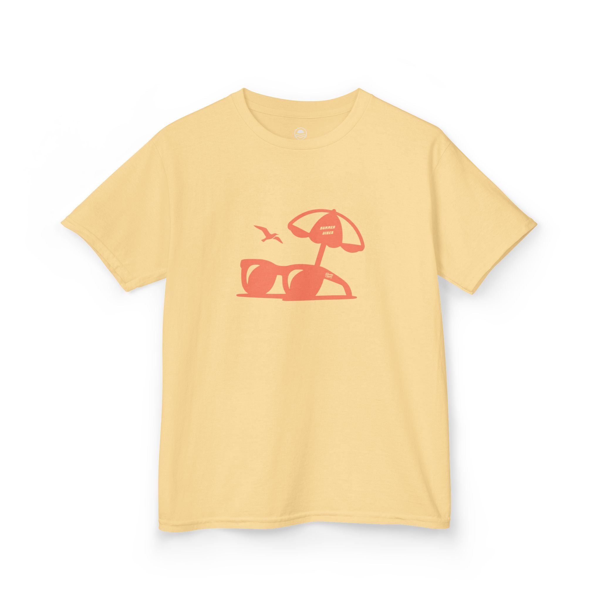 Kids Summer Tee With Sunglasses Silhouette #en:color_yellow-haze,fr:couleur_brume-jaune