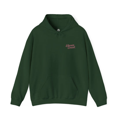 Rosewood Red Hoodie With Surfboard Design 