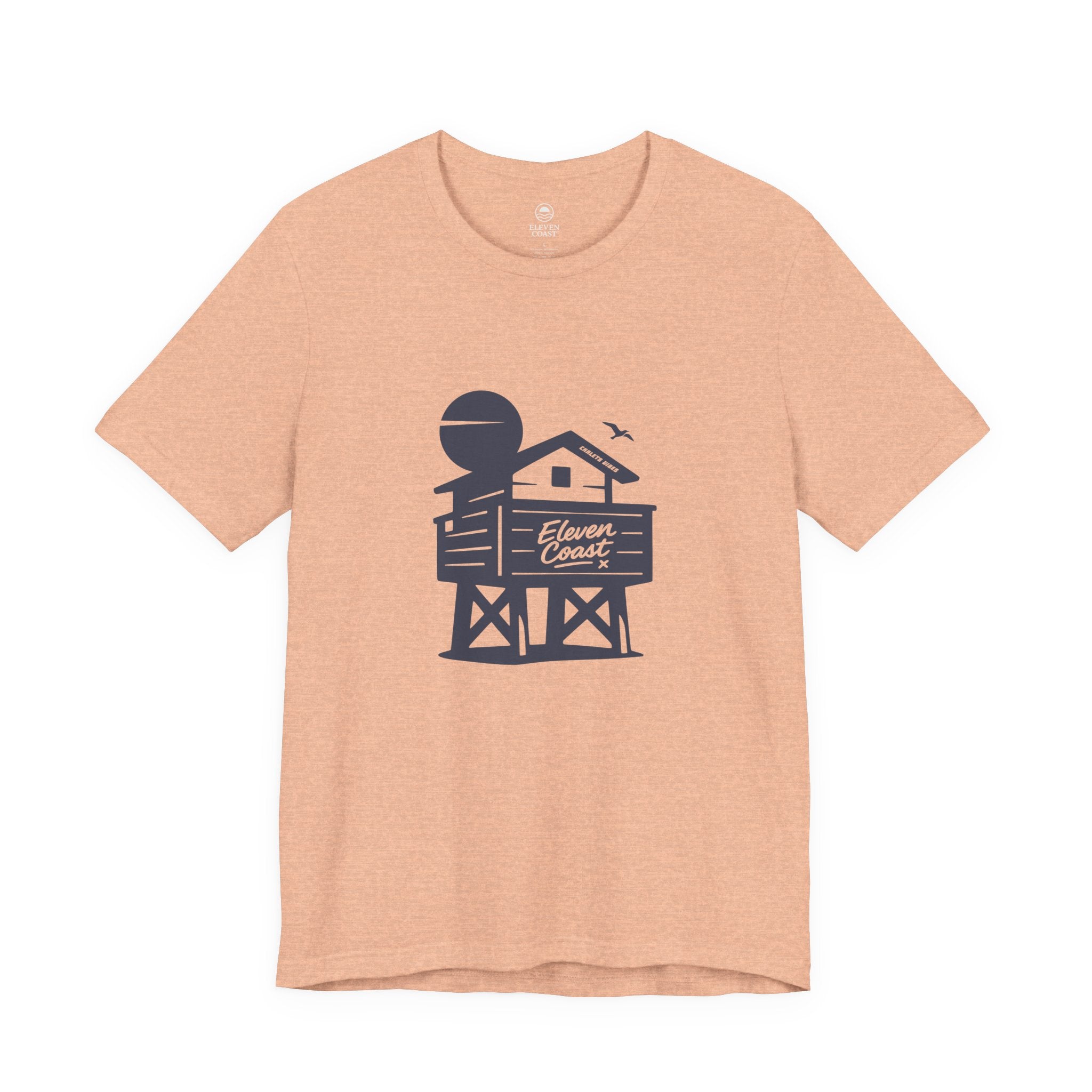 Men's Navy Beach Chalet T-Shirt #en:color_heather-peach,fr:couleur_peche-chine