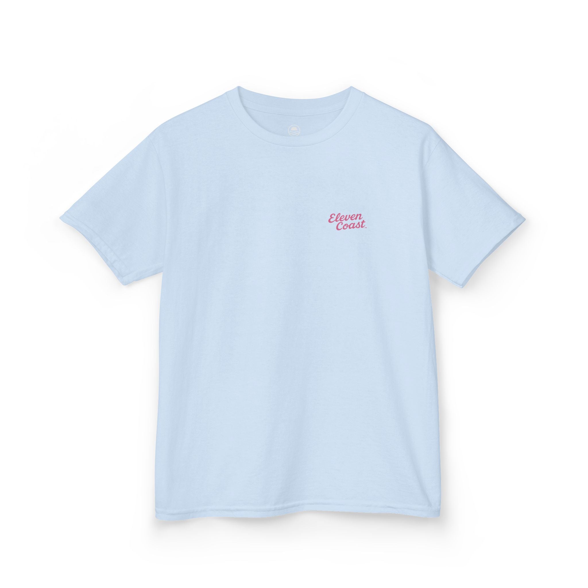 Kids Tee Smooth Cursive Pink Signature #en:color_light-blue,fr:couleur_bleu-clair