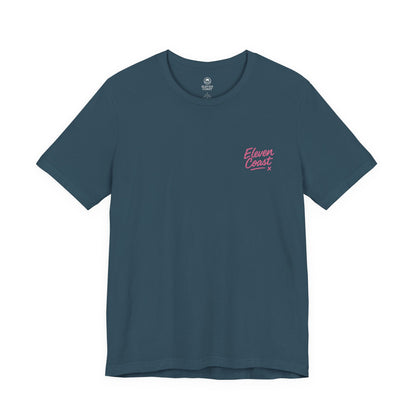 Men's Stilt Hut T-Shirt Pink Badge 
