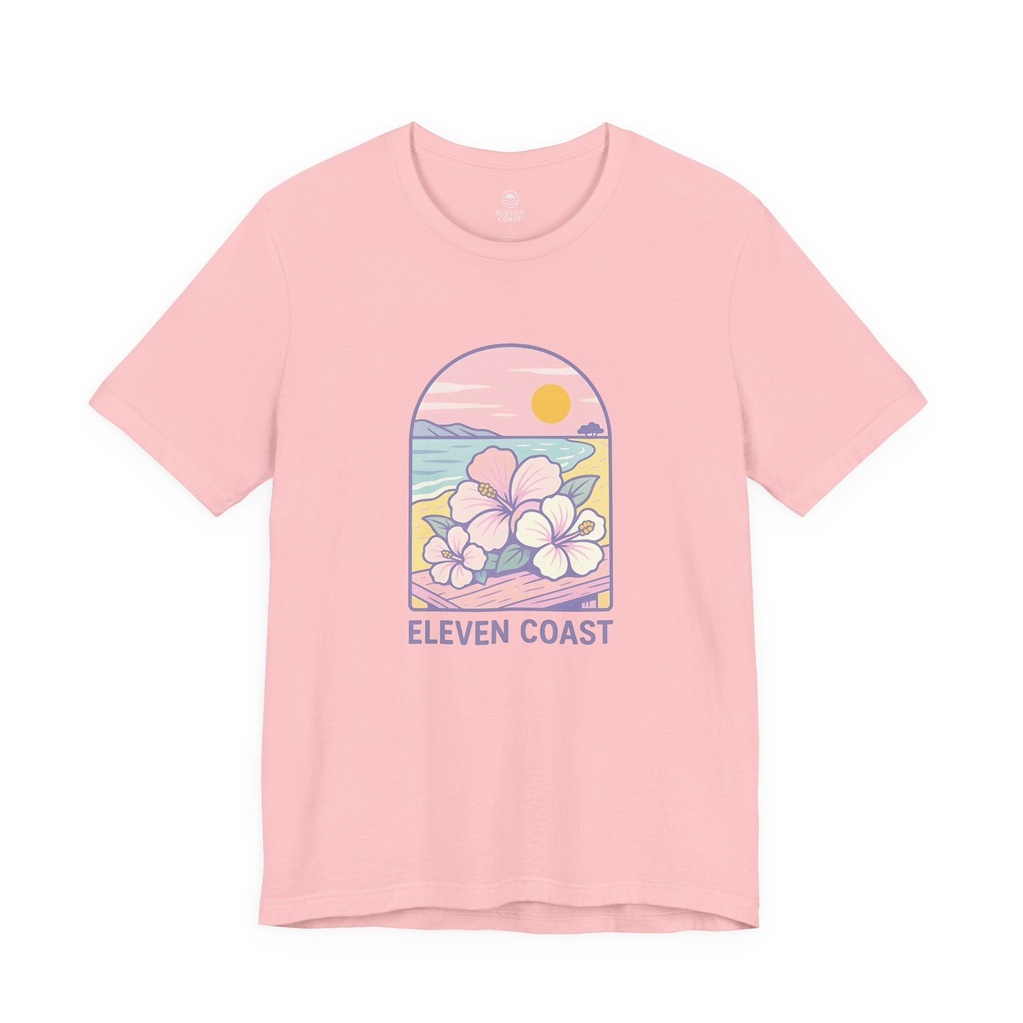 Tropical Hibiscus T-Shirt Women Lavender Tee 