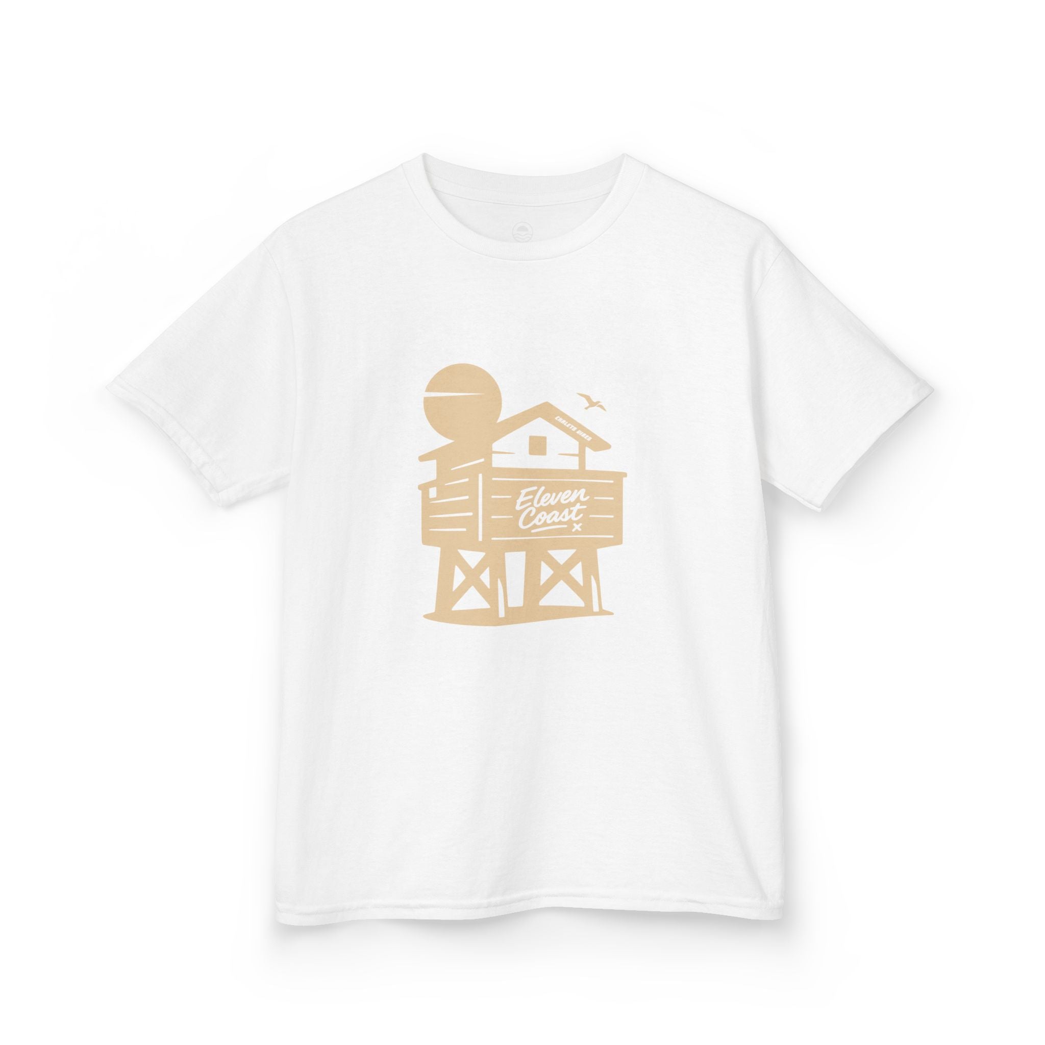 Kids Beach Chalet Tee Sand Beige #en:color_white,fr:couleur_blanc
