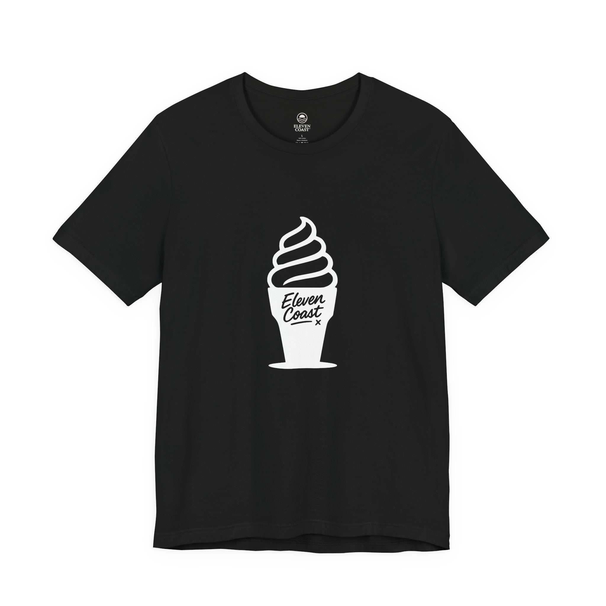Men's White Ice Cream Cone T-Shirt #en:color_black,fr:couleur_noir