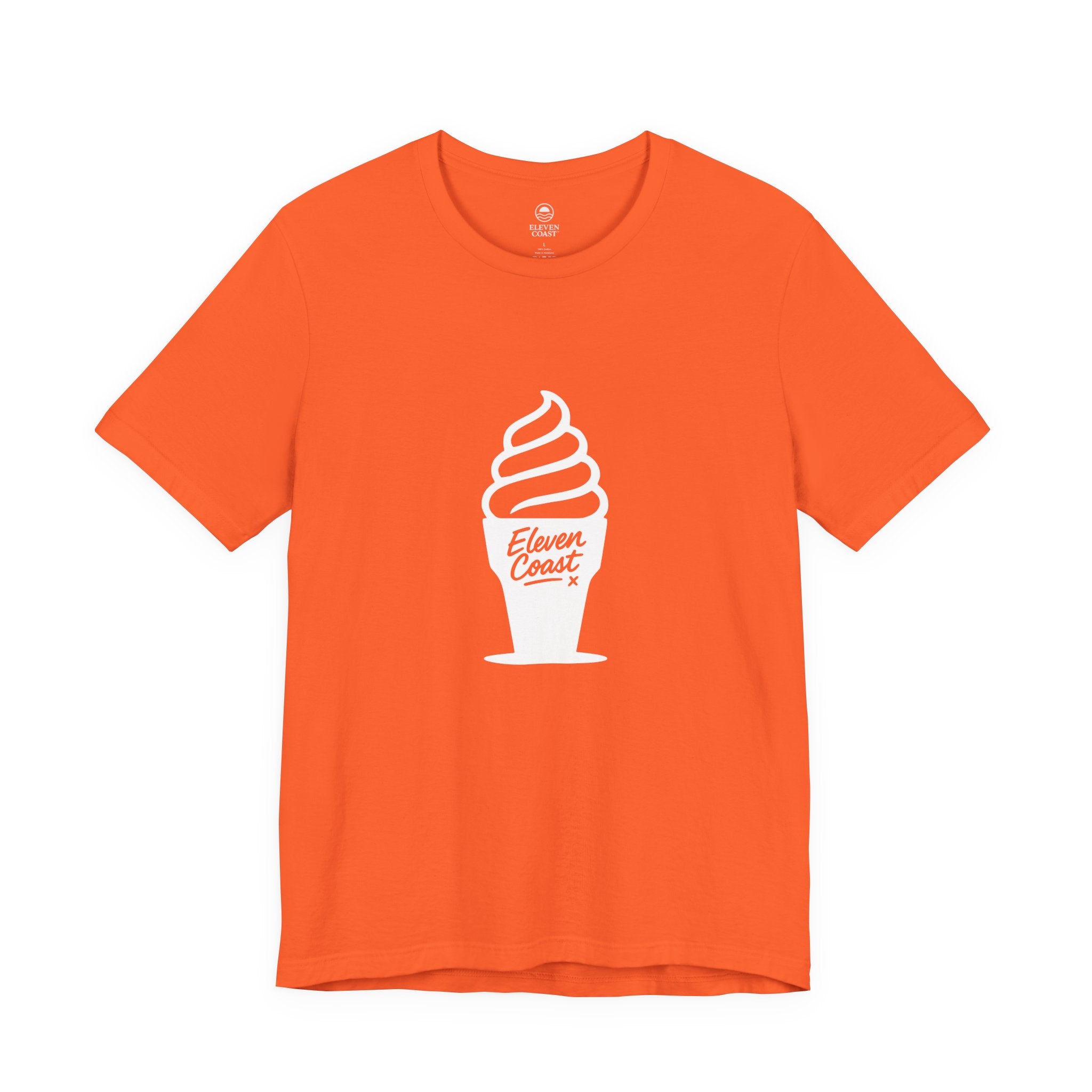 Men's White Ice Cream Cone T-Shirt #en:color_orange,fr:couleur_orange
