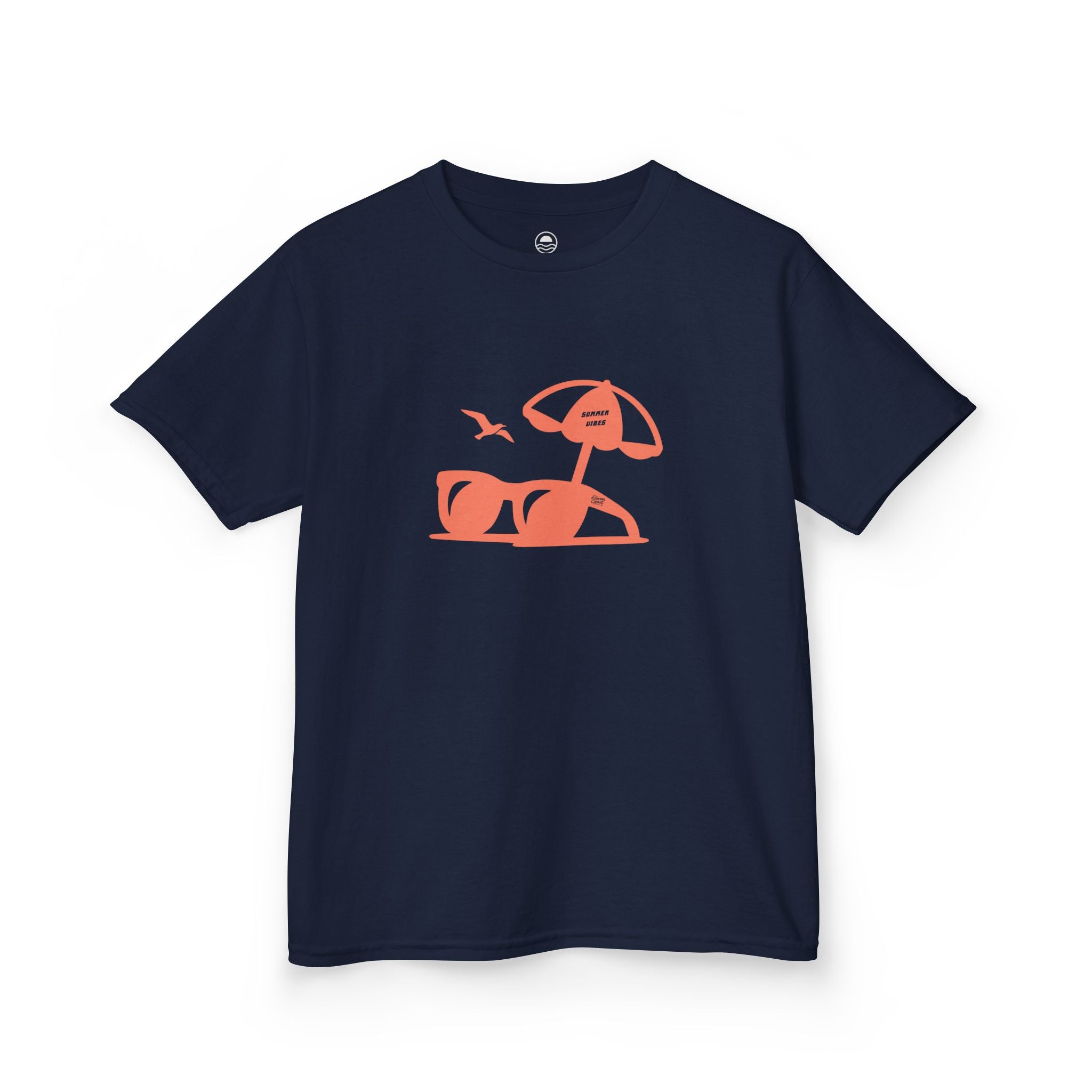 Kids Summer Tee With Sunglasses Silhouette #en:color_navy,fr:couleur_bleu-marine