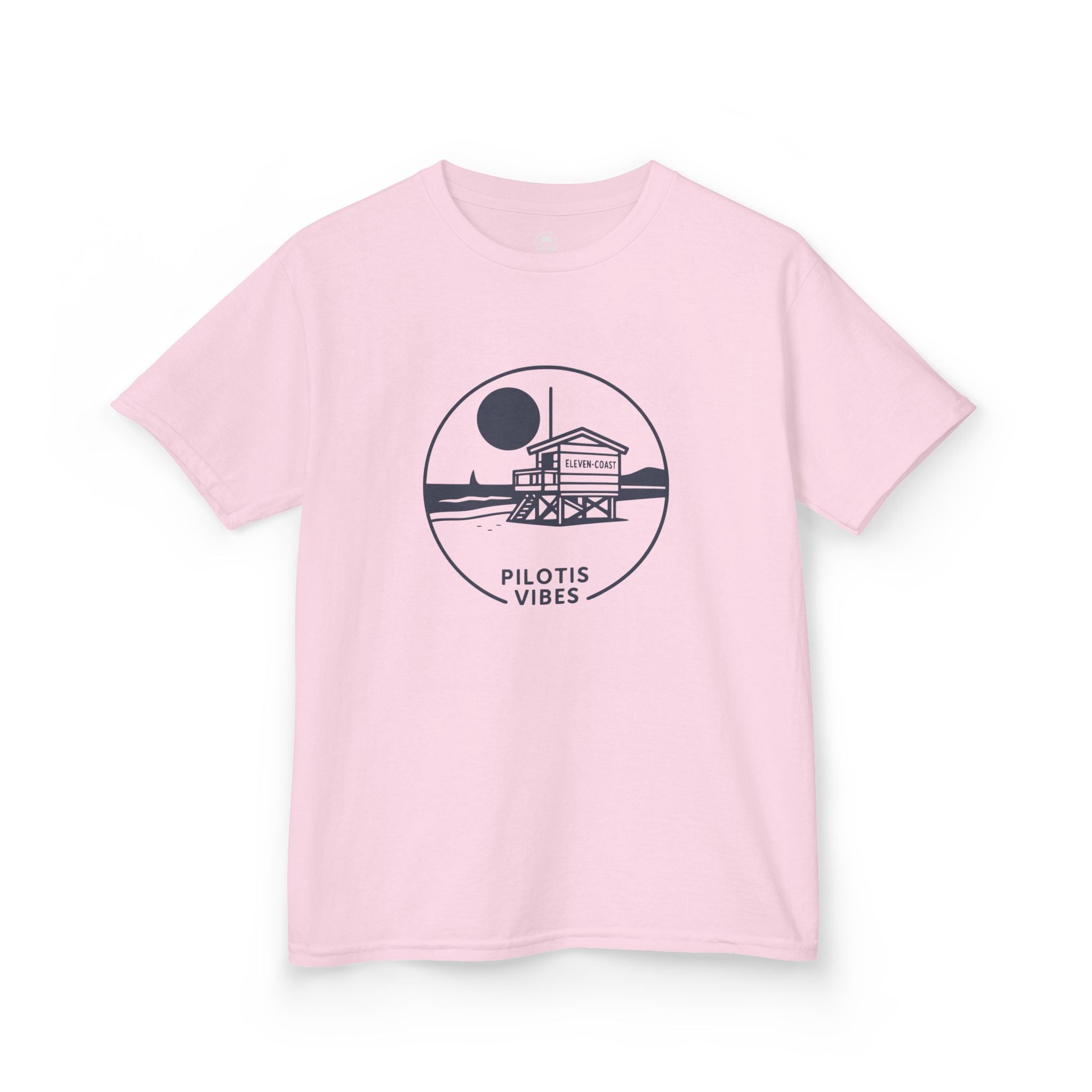 Kids Navy Pilotis Vibes Tee #en:color_light-pink,fr:couleur_rose-clair