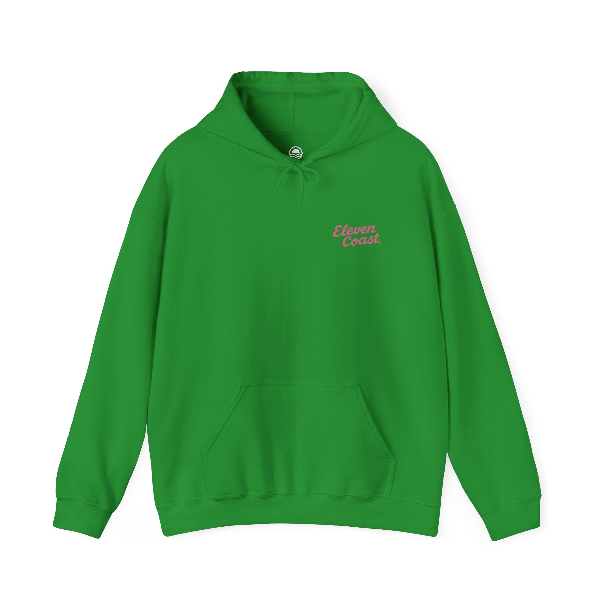 Pop Pink Hoodie For Women Sleek Script #en:color_irish-green,fr:couleur_vert-irlandais