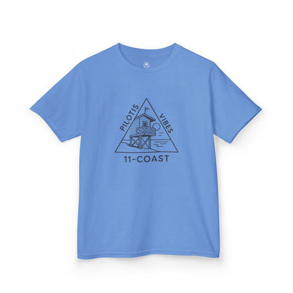 Kids Navy Beach Huts Tee Pilotis Vibes 