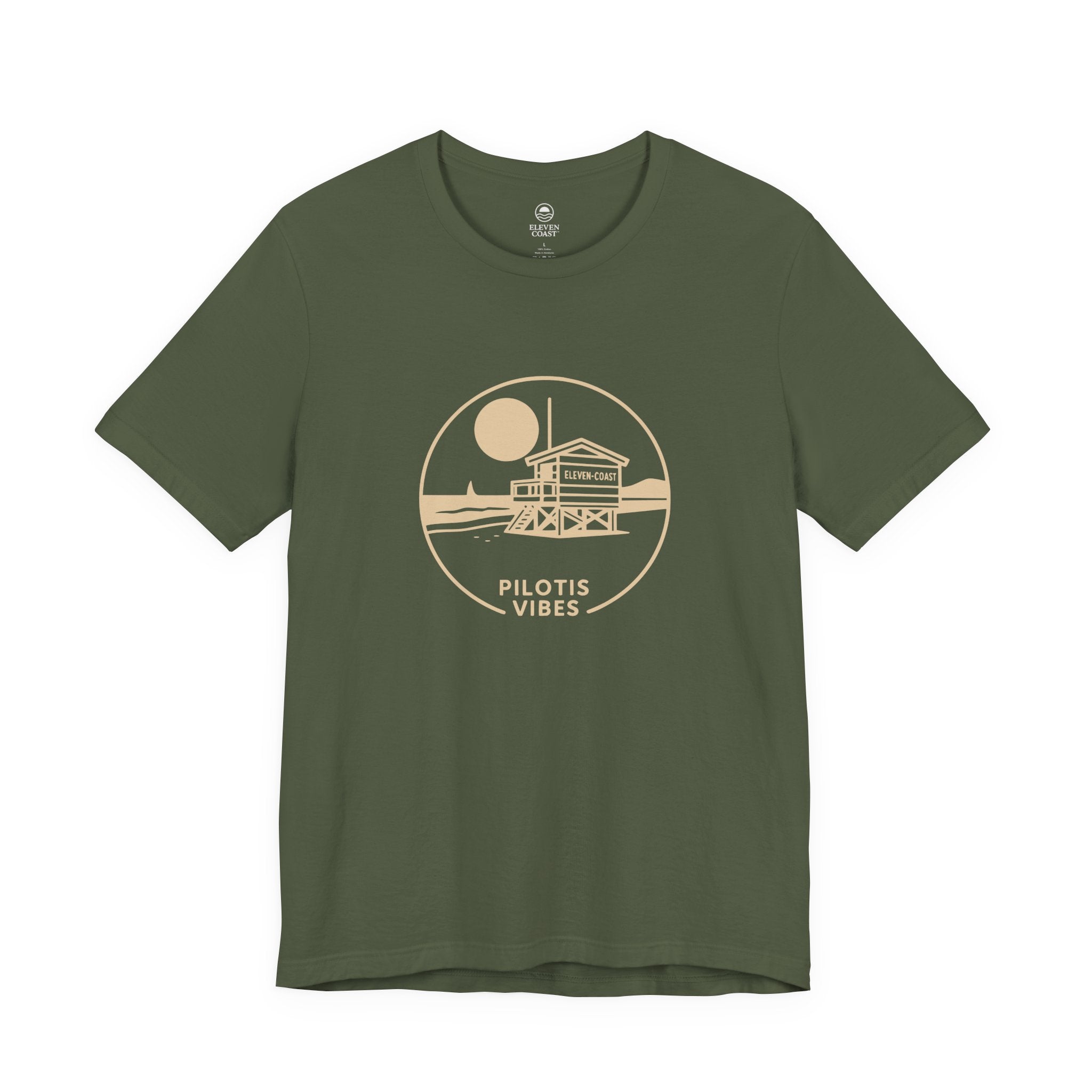 Men's Stilt Hut T-Shirt Pilotis Vibes #en:color_military-green,fr:couleur_vert-militaire