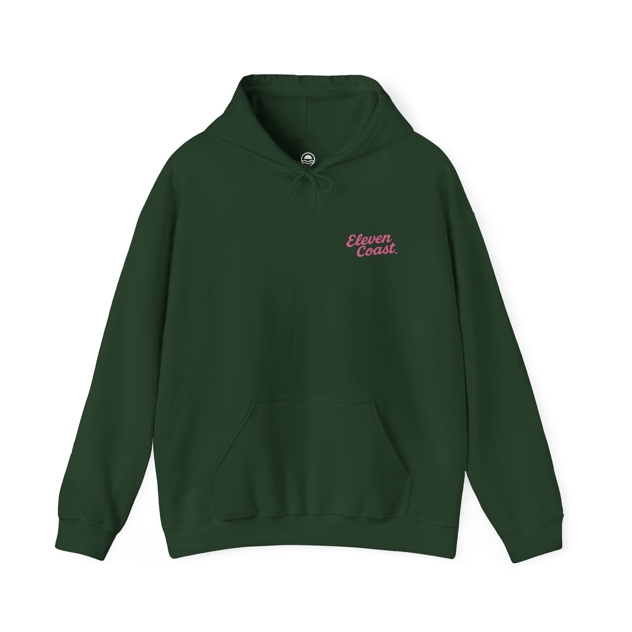 Men's Pink Script Hoodie Lightweight Comfort #en:color_forest-green,fr:couleur_vert-foret