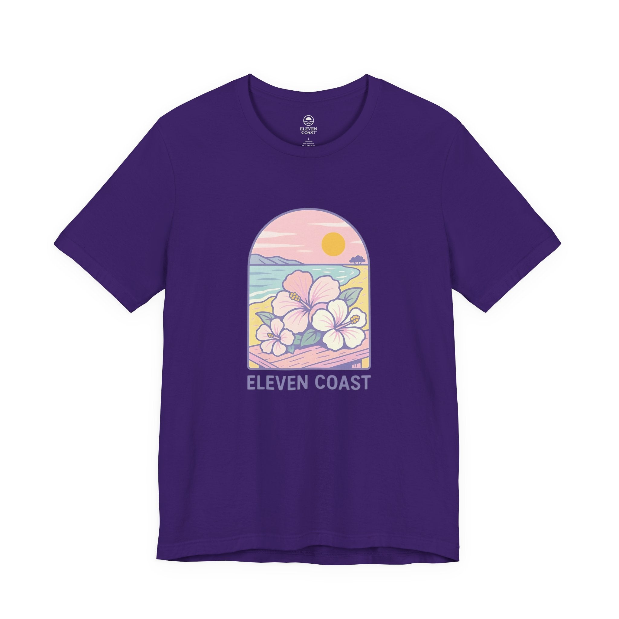 Tropical Hibiscus T-Shirt Women Lavender Tee 