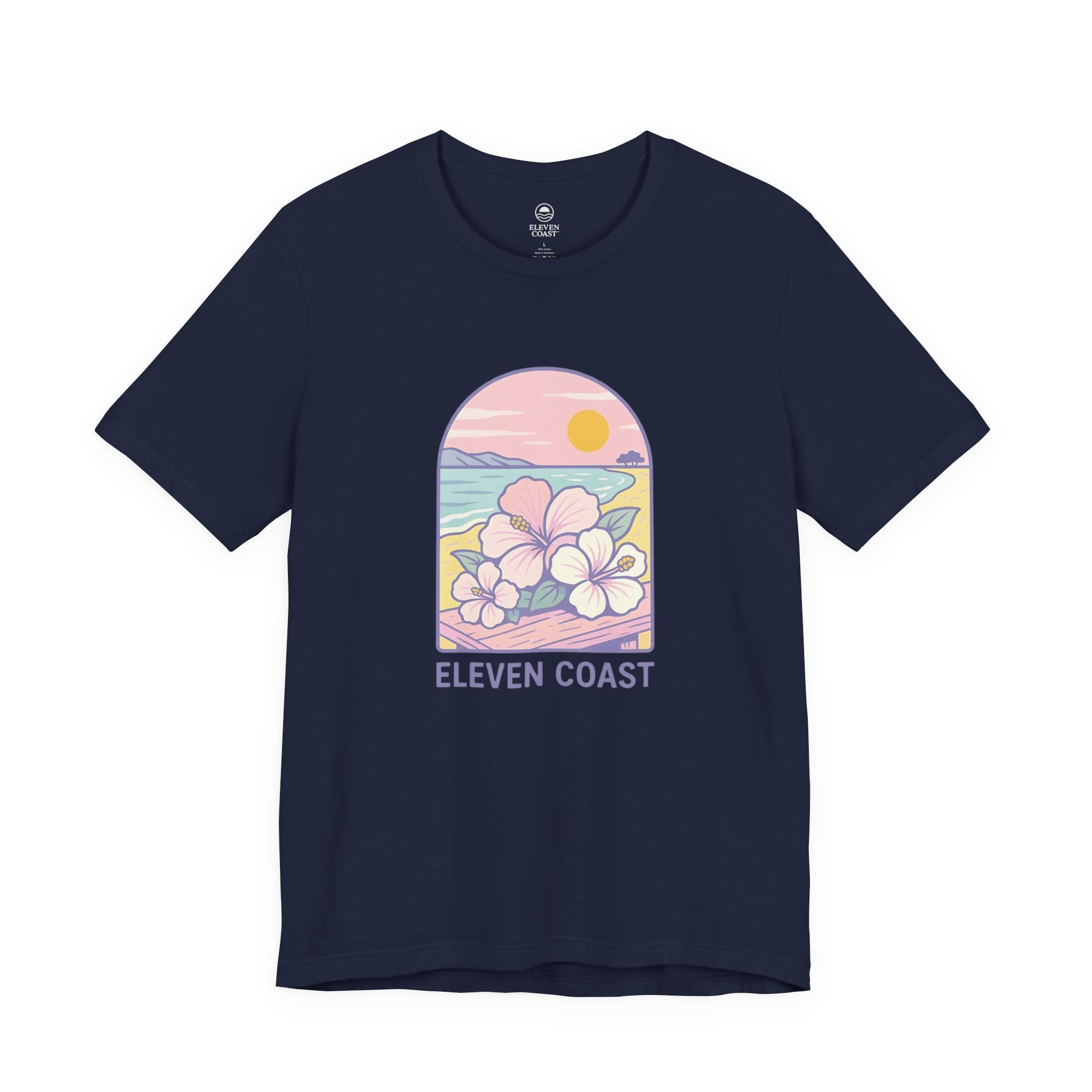 Tropical Hibiscus T-Shirt Women Lavender Tee 