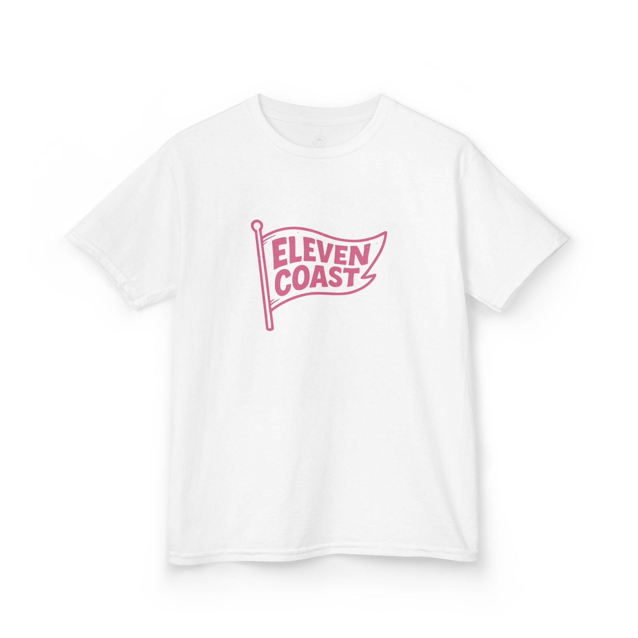 Kids Flag Tee Pink Cotton #en:color_white,fr:couleur_blanc