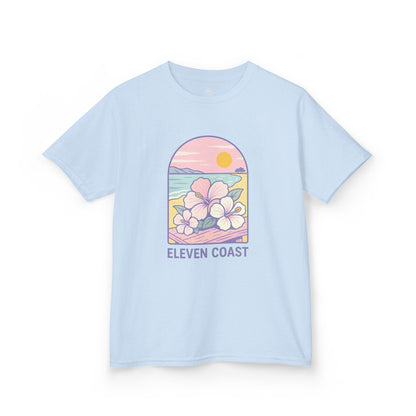 Kids Hibiscus Floral Tee Lavender Sea 
