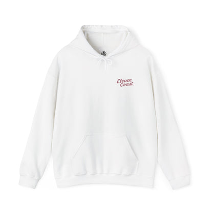 Men's Hoodie Raised Beach Chalet Design 