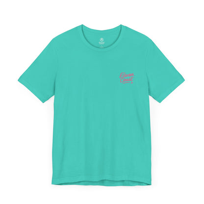 Pink Palm Tree Badge T-Shirt For Women 