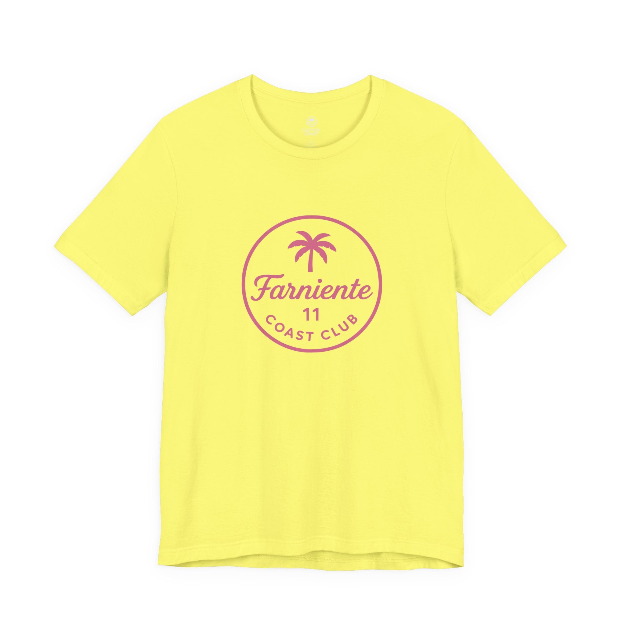 Men’s Palm Tree Badge T-Shirt Pink #en:color_yellow,fr:couleur_jaune