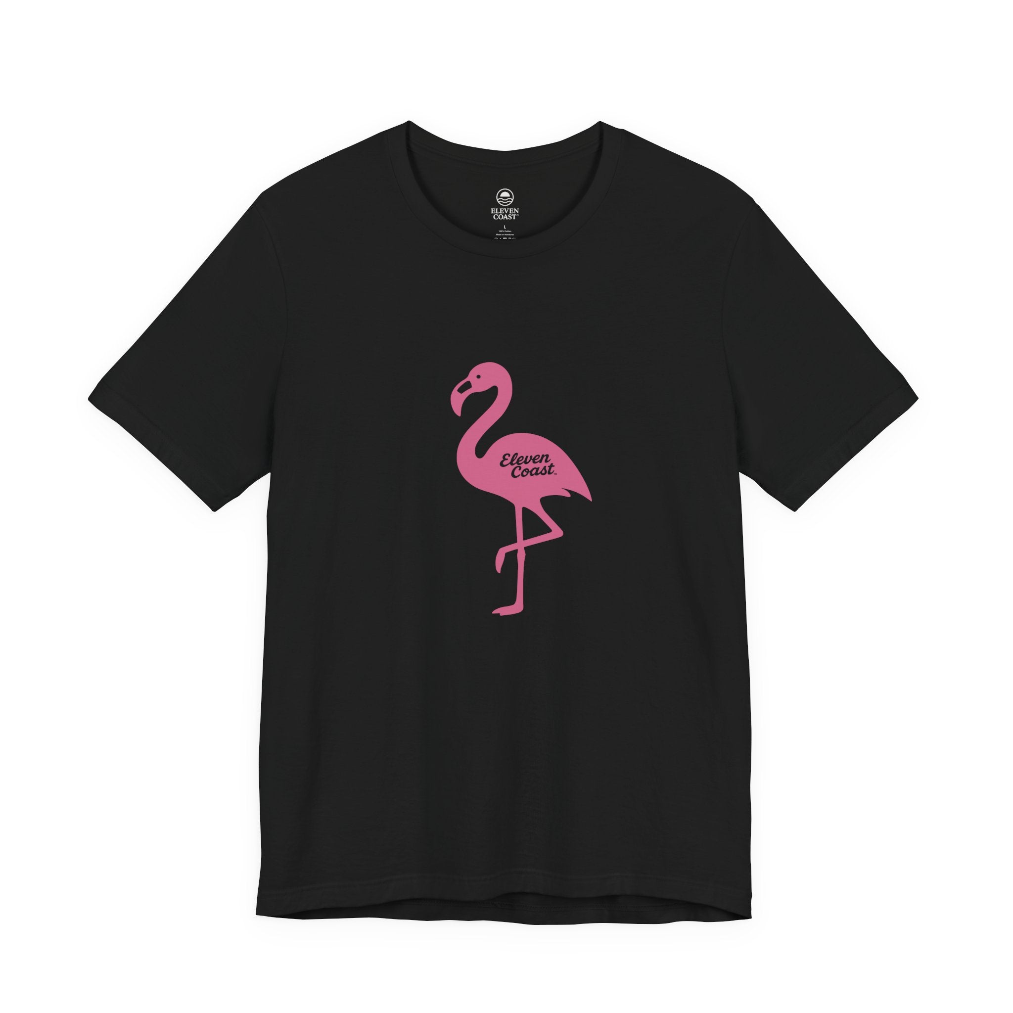 Men's Pop Pink Flamingo Tee #en:color_black,fr:couleur_noir