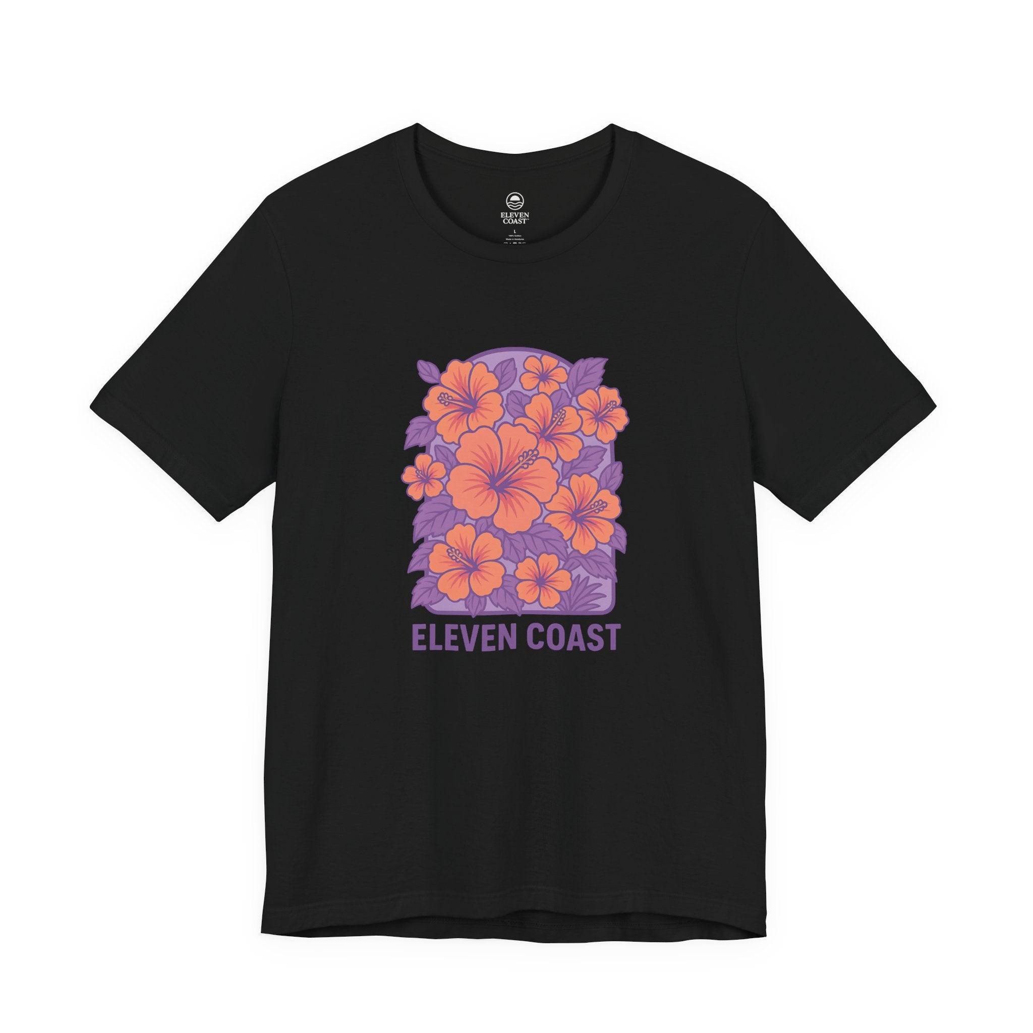 Lavender Floral T-Shirt For Women #en:color_black,fr:couleur_noir